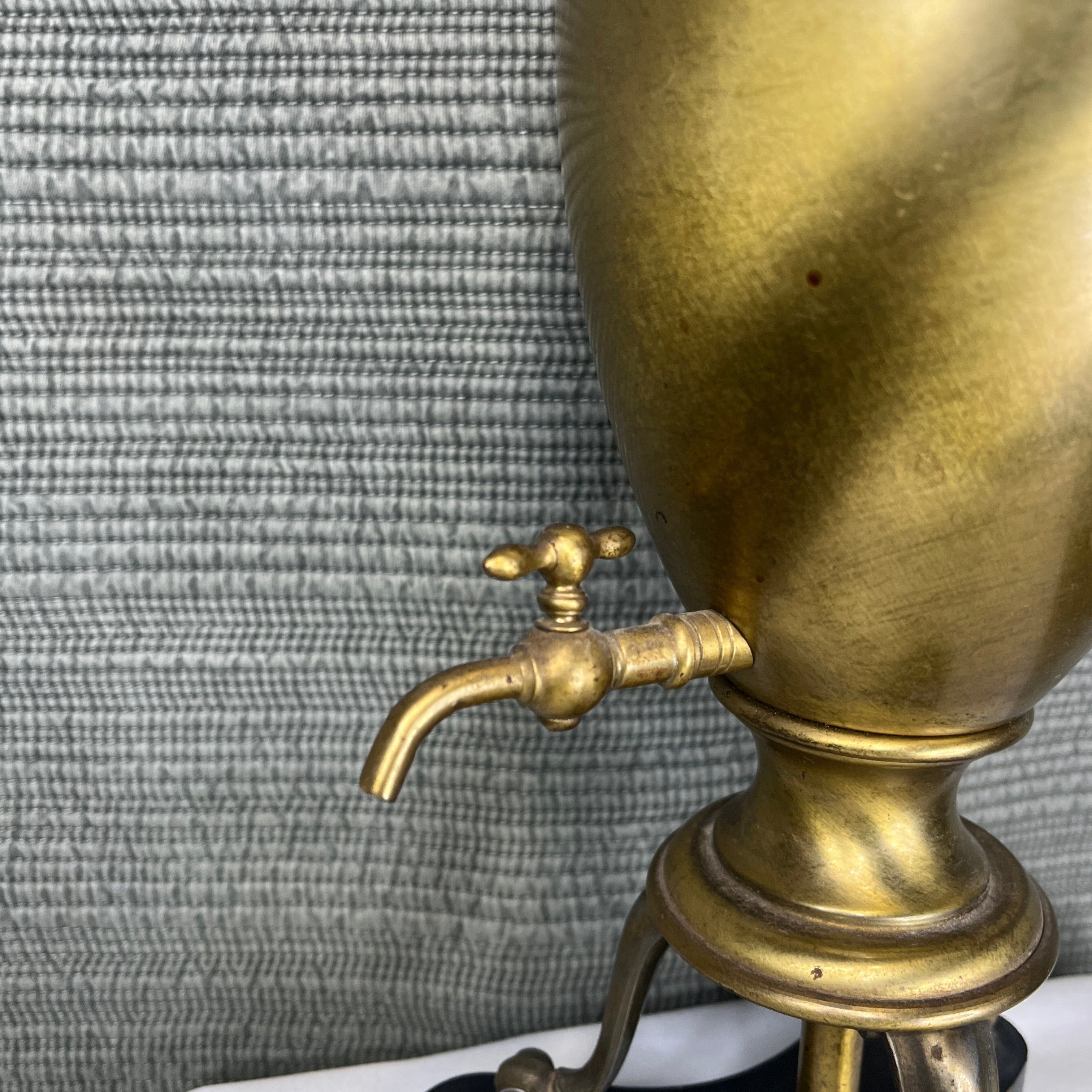 Vintage Frederick Cooper Solid Brass Samovar Table Lamp 7"x 7"x 28"