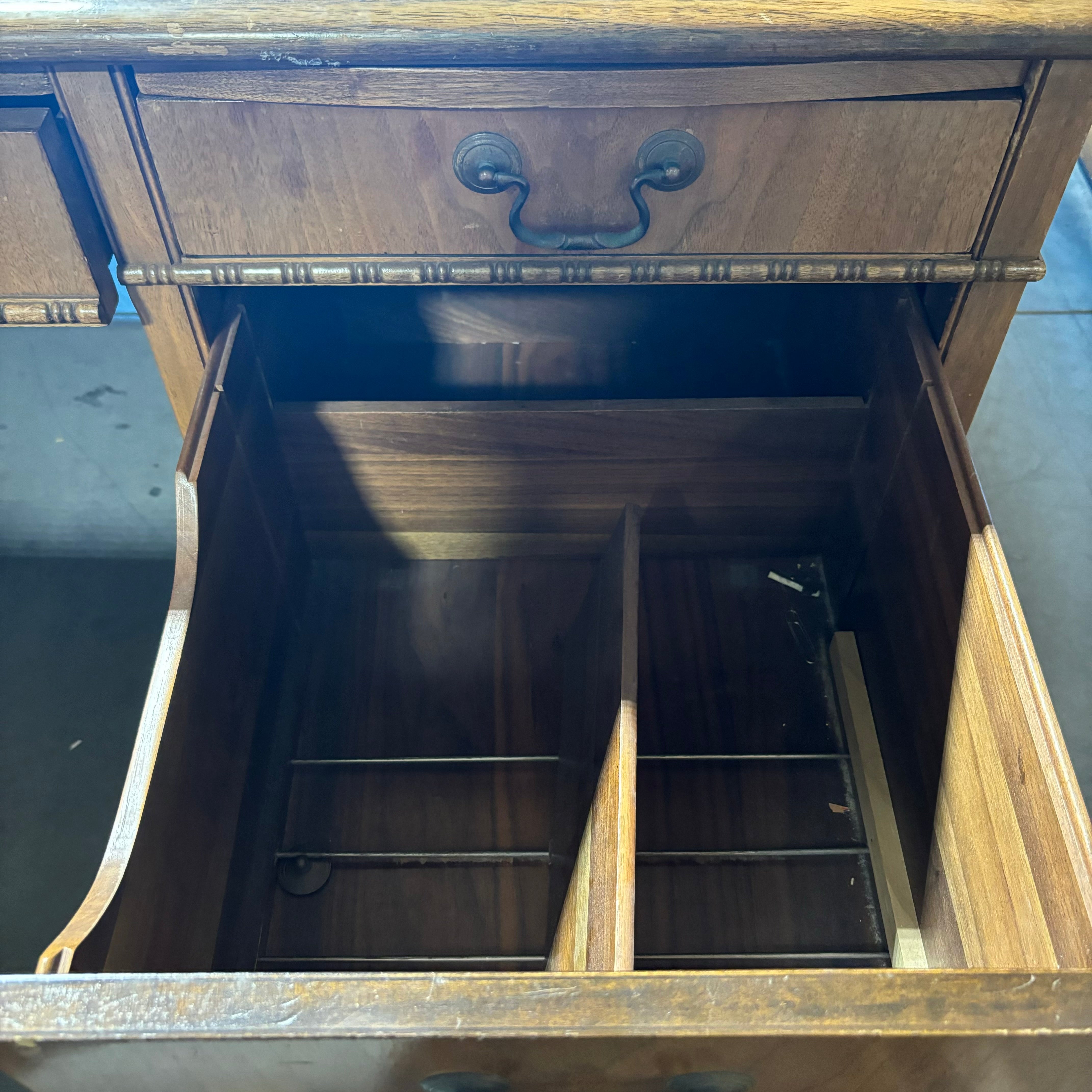 Shelbyville Desk Company 8 Drawer Light Colored Solid Wood Desk 72"x 36"x 30.5"