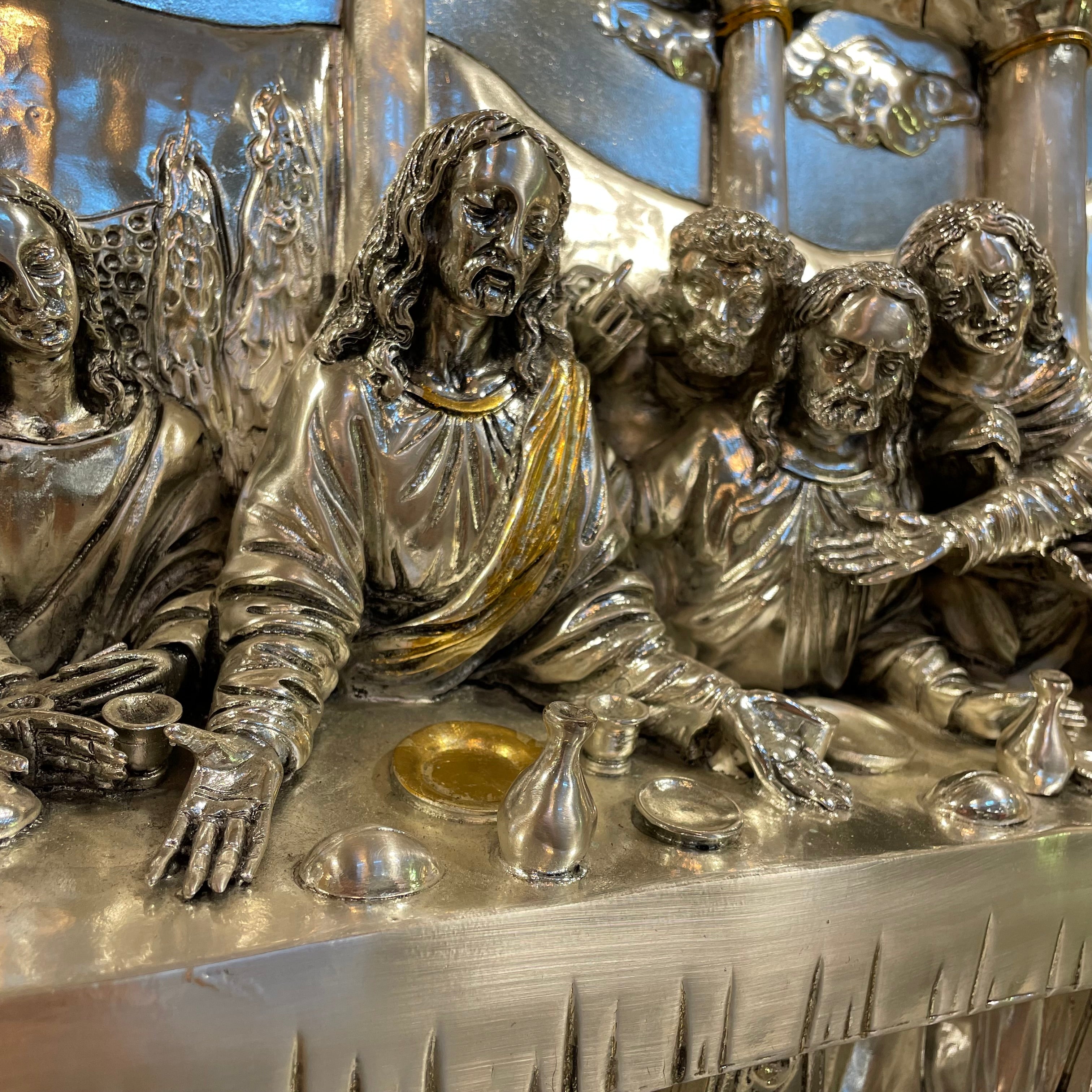 T.I.A. Signed "Cenacolo" The Last Supper 3D Silver And Gold 60" x 40"