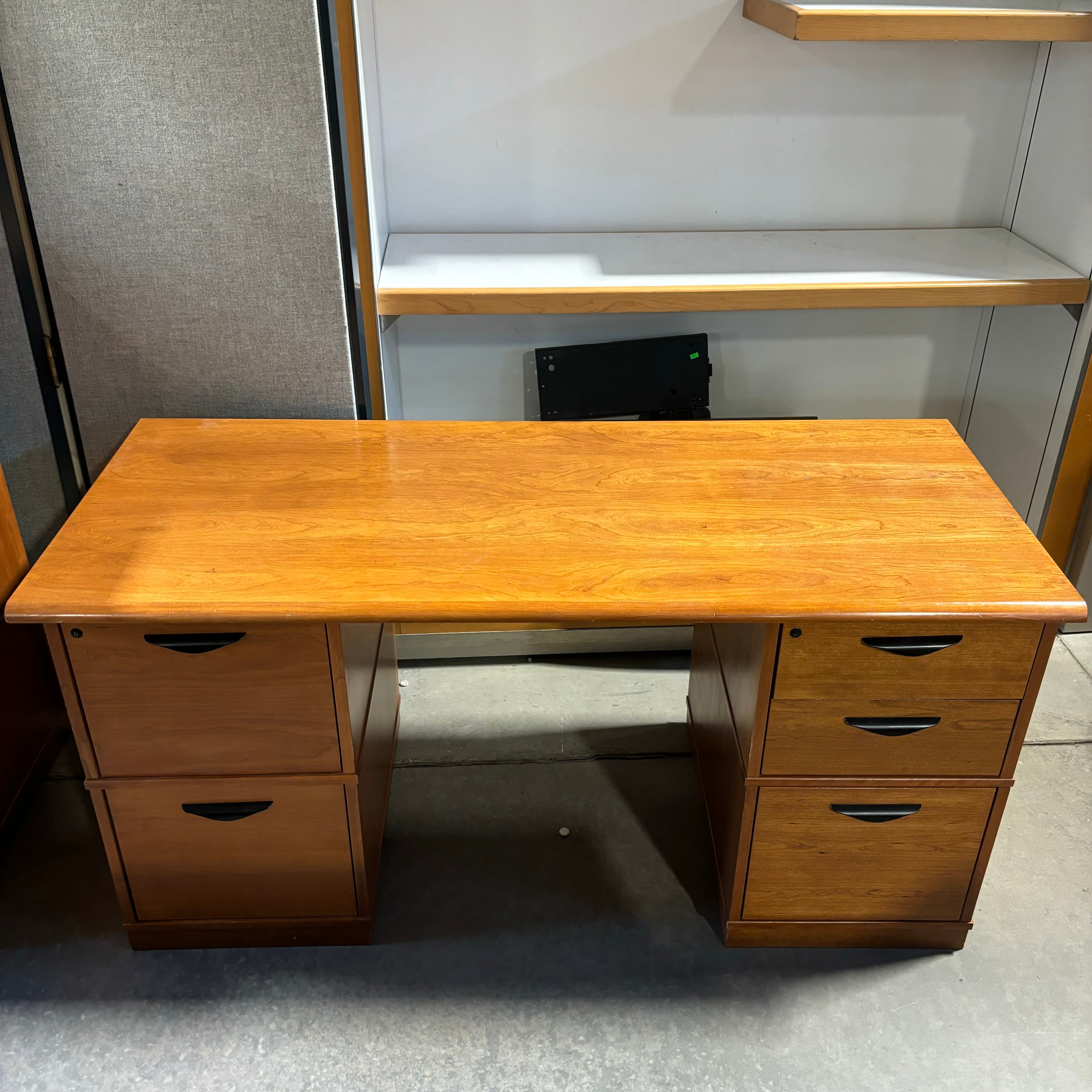 Lizell Quality Furniture Cherry Wood 5 Drawer Desk 60"x 25"x 29"