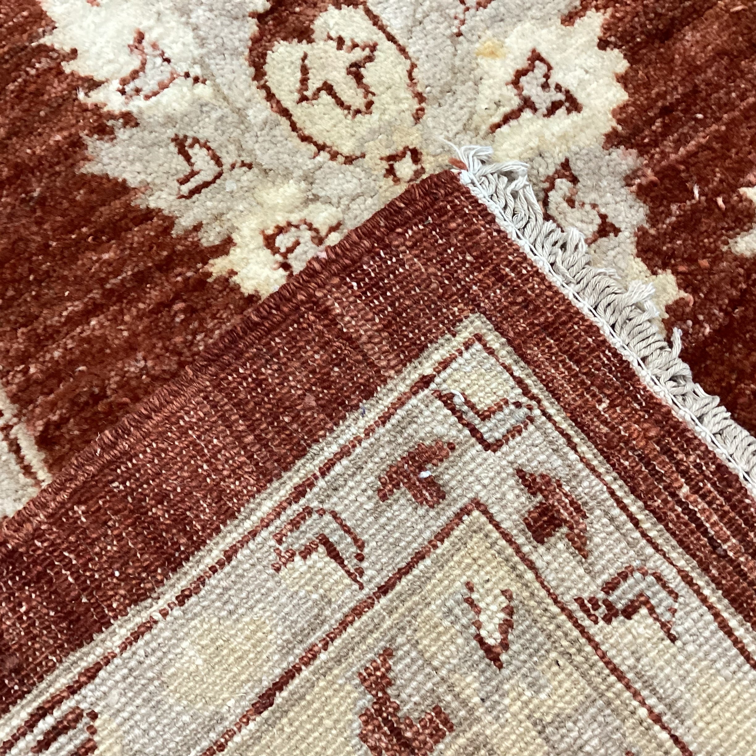 Red Rust & Gold Hand Woven Wool Rug 10'7"x 13'9"
