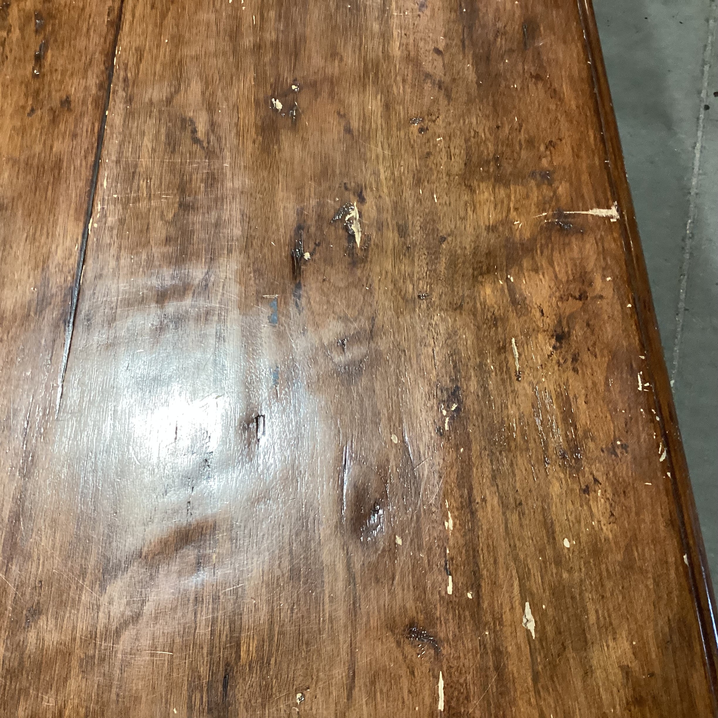 Distressed Finish Ornate Carved Edge & Trestle 2 Drawer Coffee Table 60"x 38"x 22"