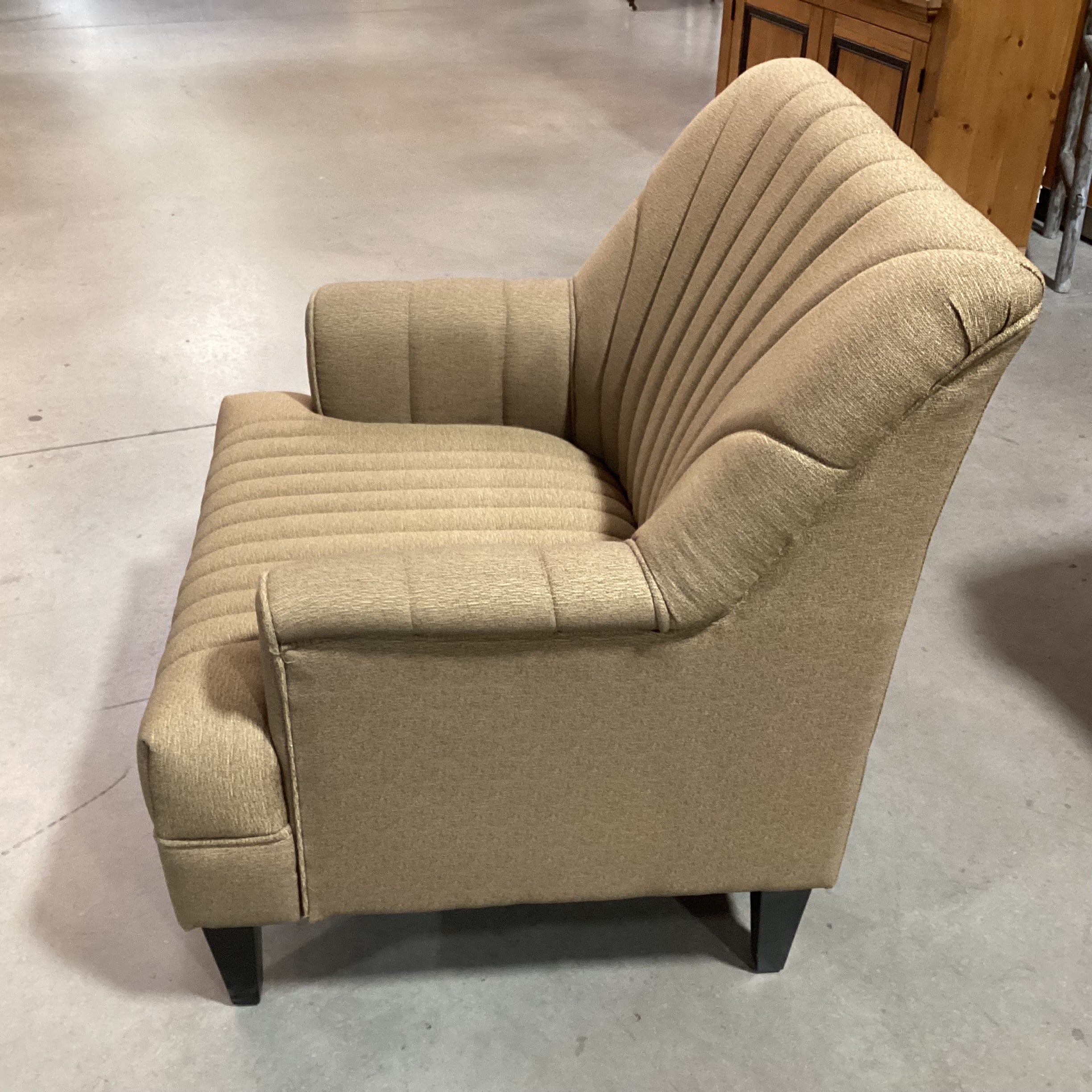 Noble House Golden Brown Flared Channel Tufted Detail Chair 30"x 30"x 34"