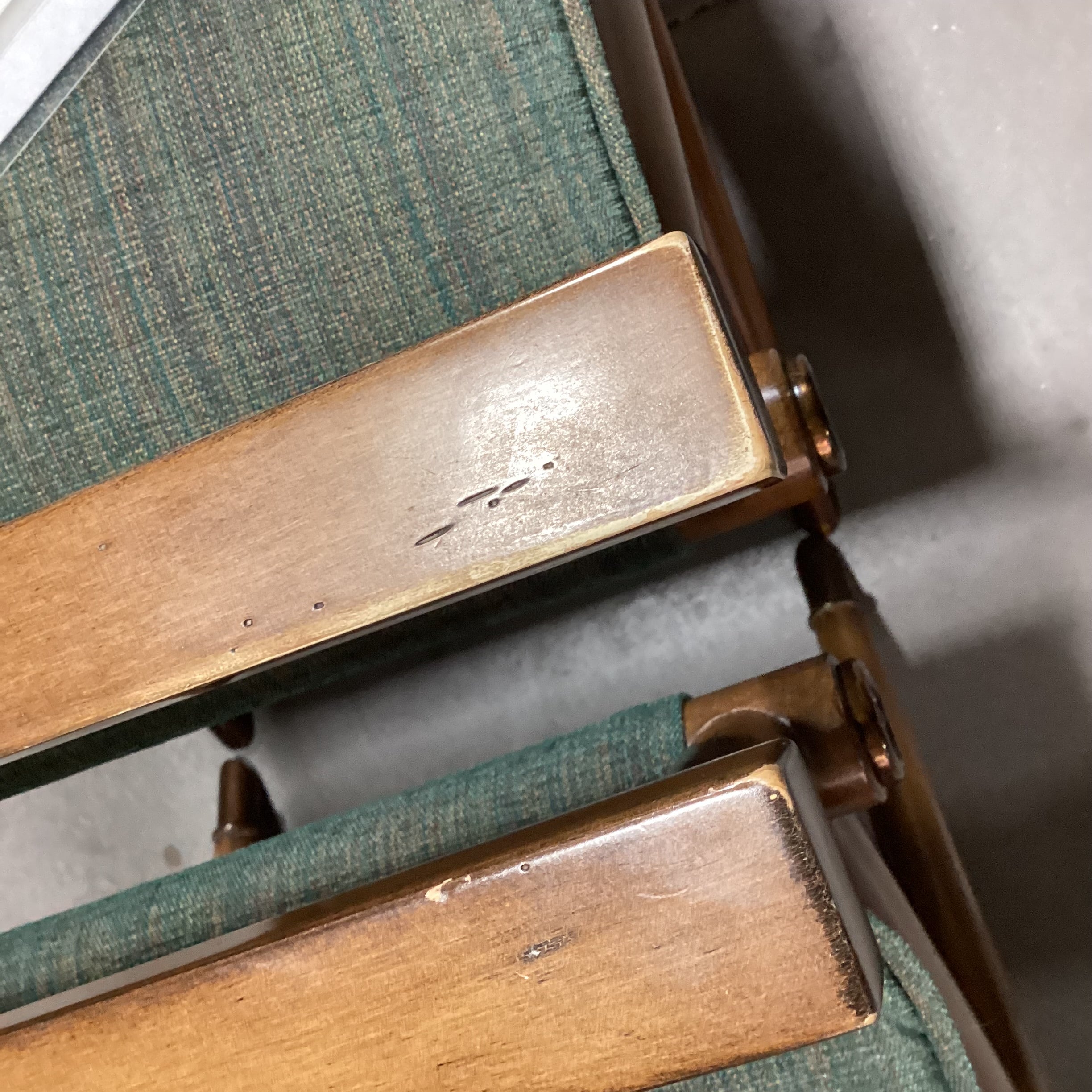Vintage Kreiss Green Woven Finished Wood with Copper Finished Brass Accent Director Chair 26"x 24"x 33"