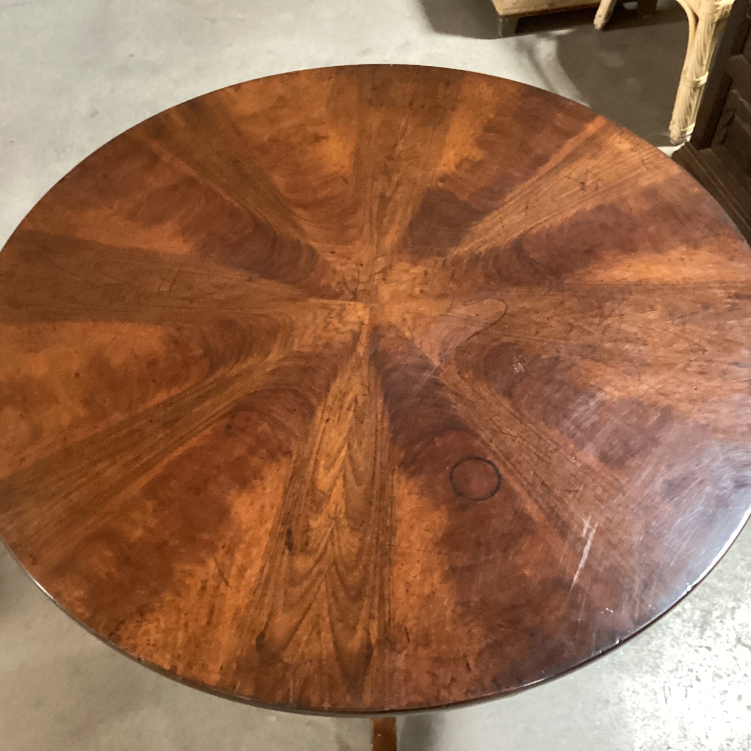 Finished Wood with Pedestal Accent Table 35.5" Diameter x 30"