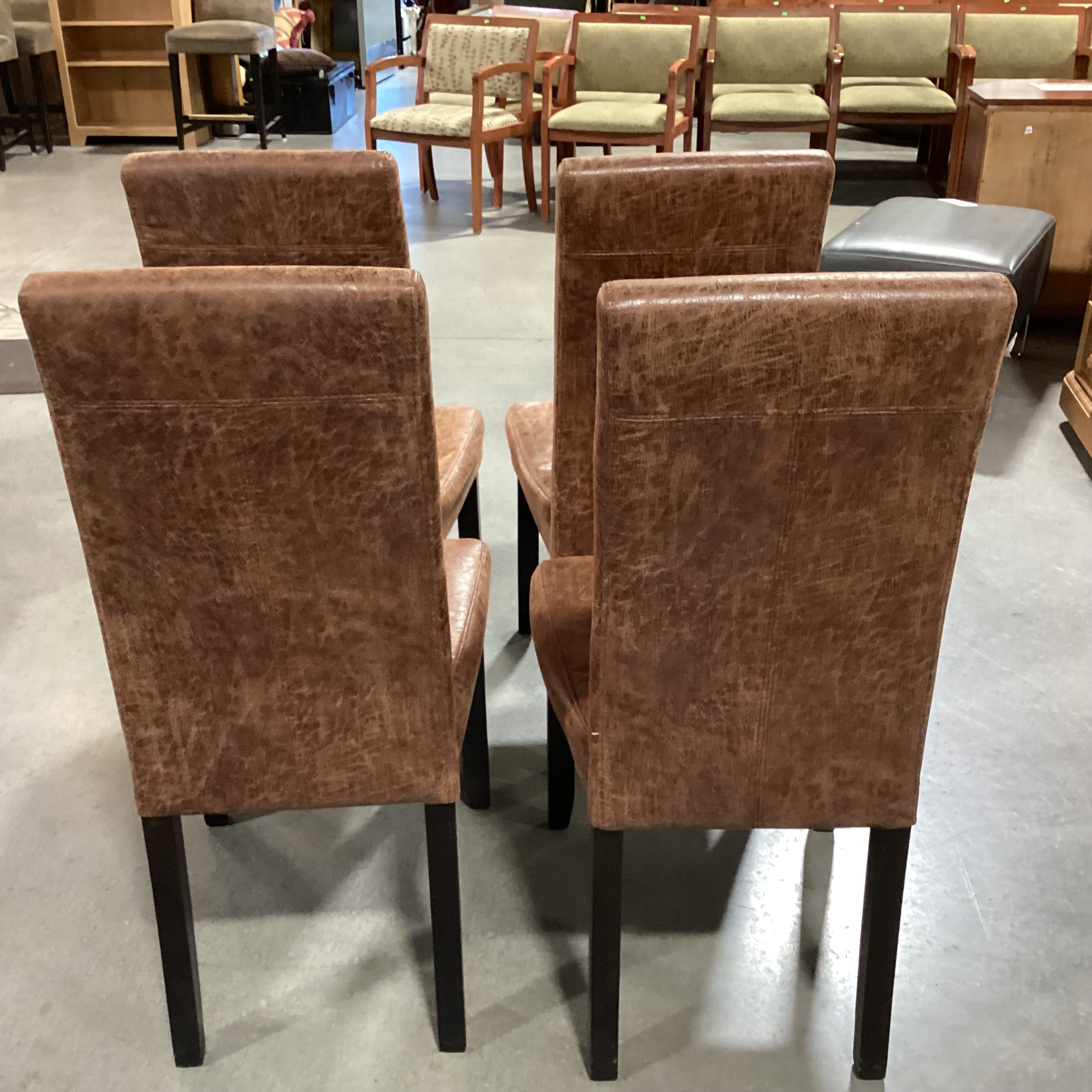 SET of 4 Faux Leather Dining Chairs 19"x 20"x 40"