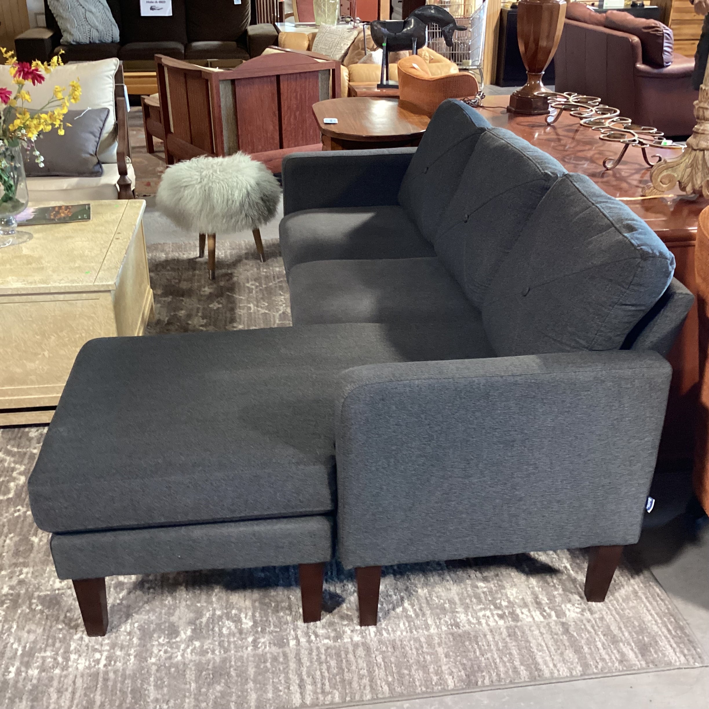 Belfinn Charcoal 2 Piece with Left or Right Chaise Sectional 80"x 55"x 31"x 31"