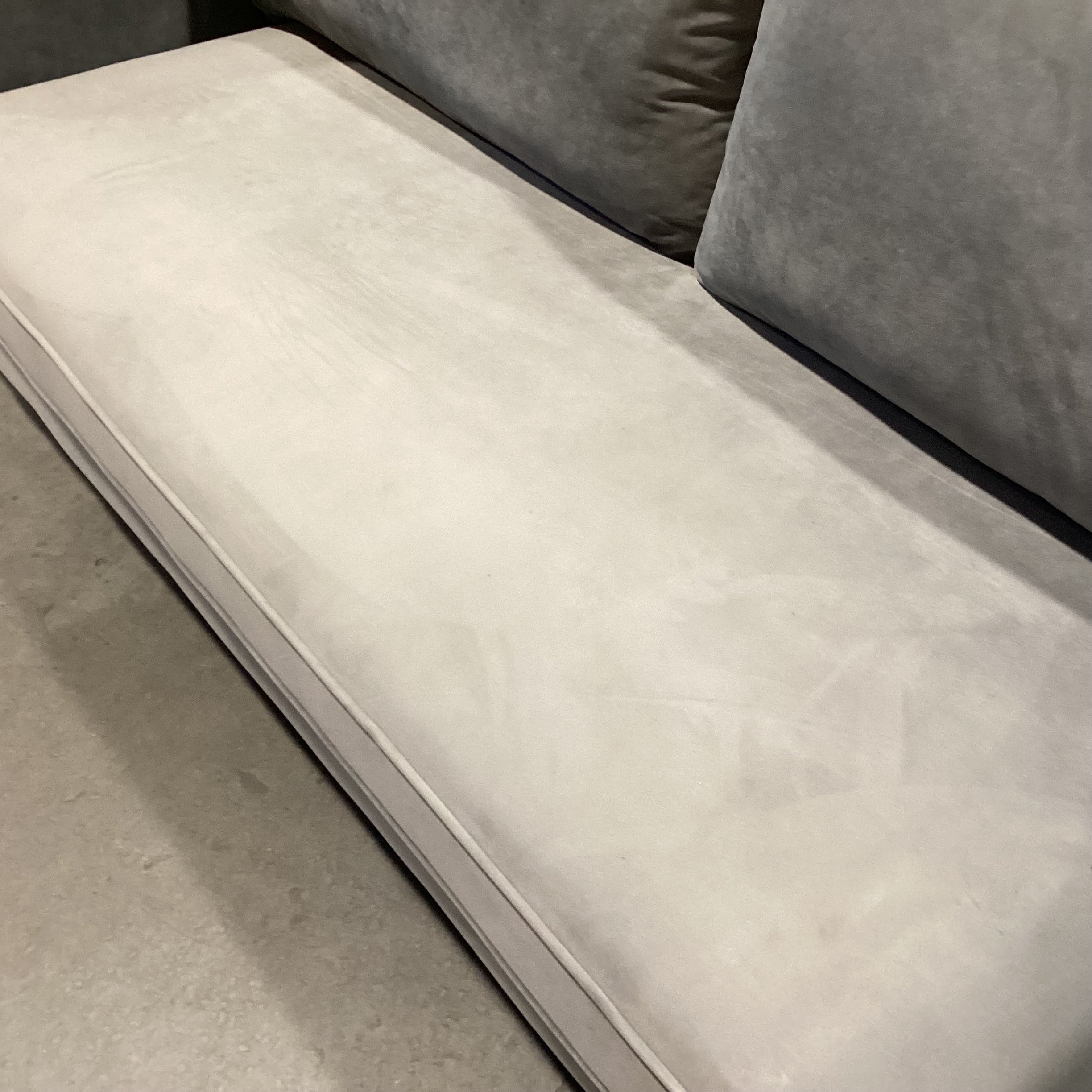 Grey Plush Velvet with Gold Metal Legs Modern Sofa 81"x 34"x 31"