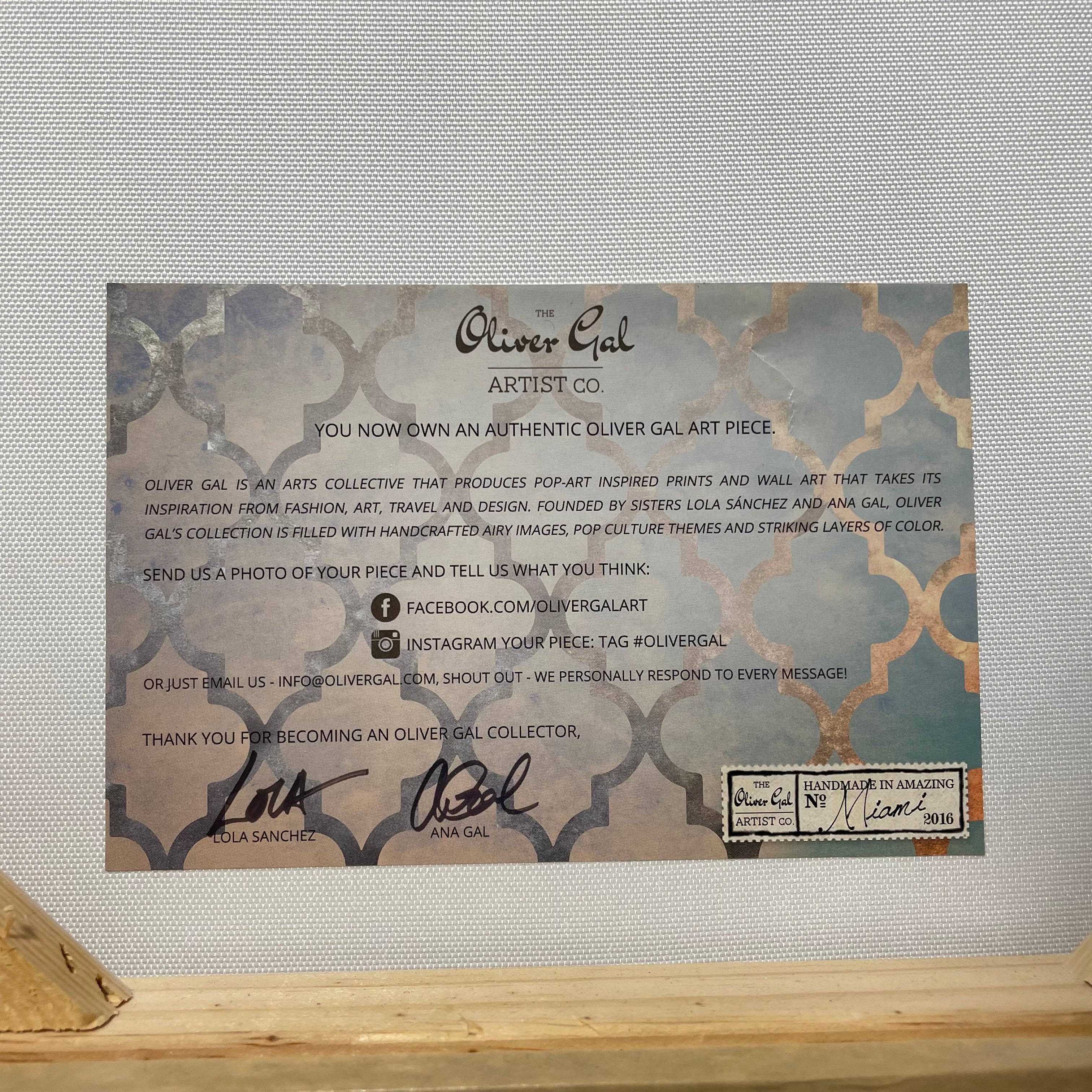 Oliver Gal "DWYL - Do What You Love" Custom Framed Canvas Print 51" x 51"