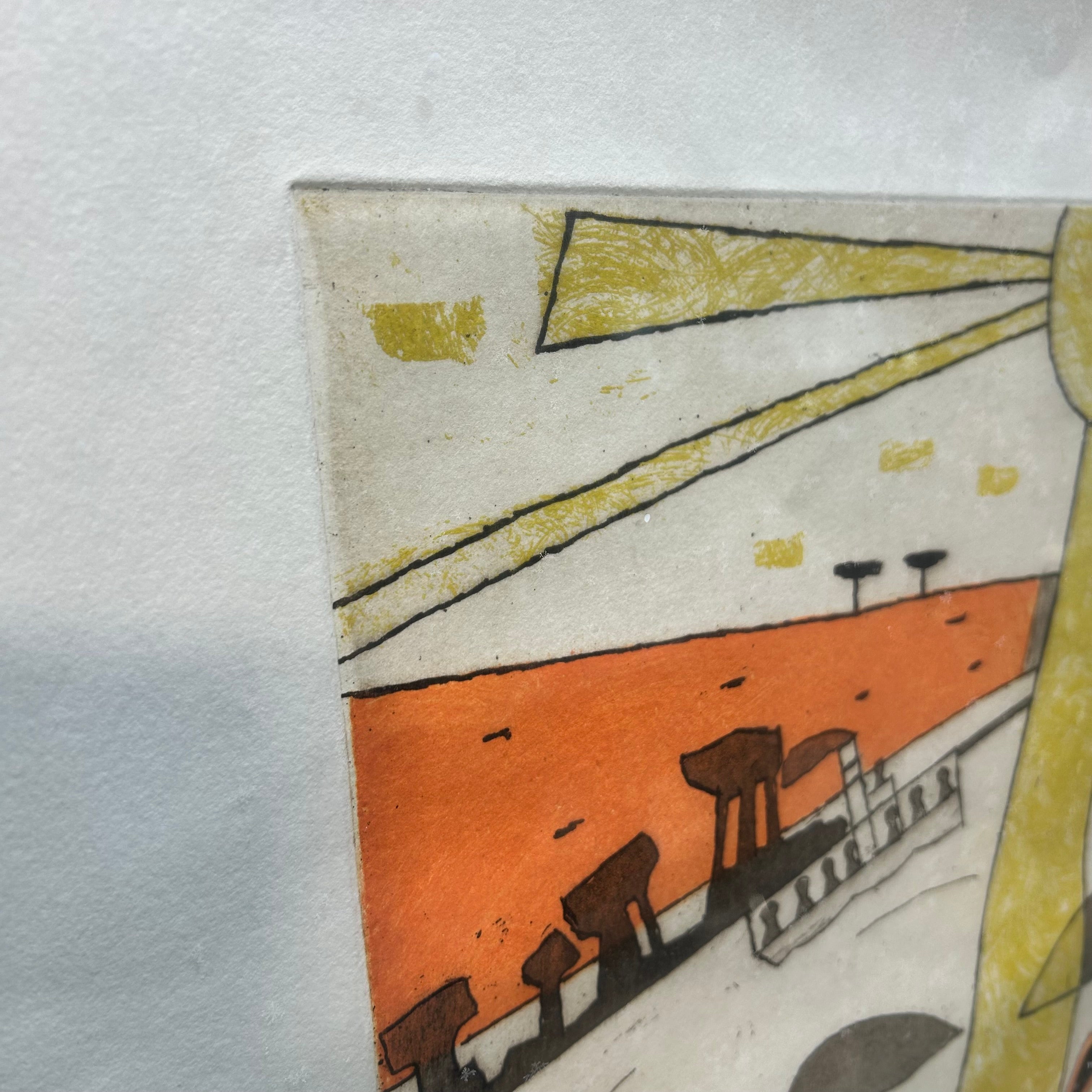 Vintage JULIAN TREVELYAN "Hippos ,Circa 1966 85/125 Signed 25"x 31"