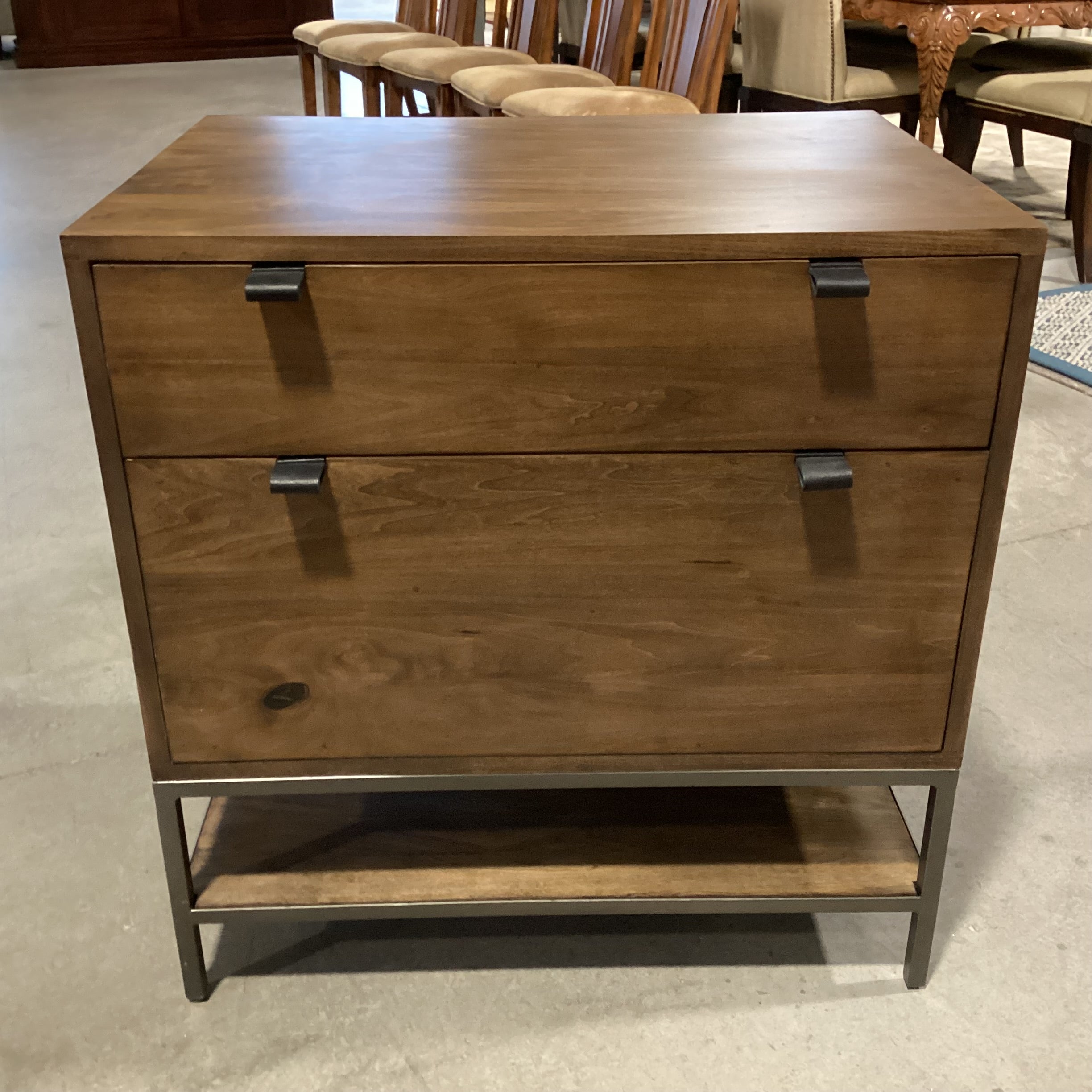 Trey Modular Wood with Metal & Leather Pulls Filing Cabinet 30"x 22"x 31"