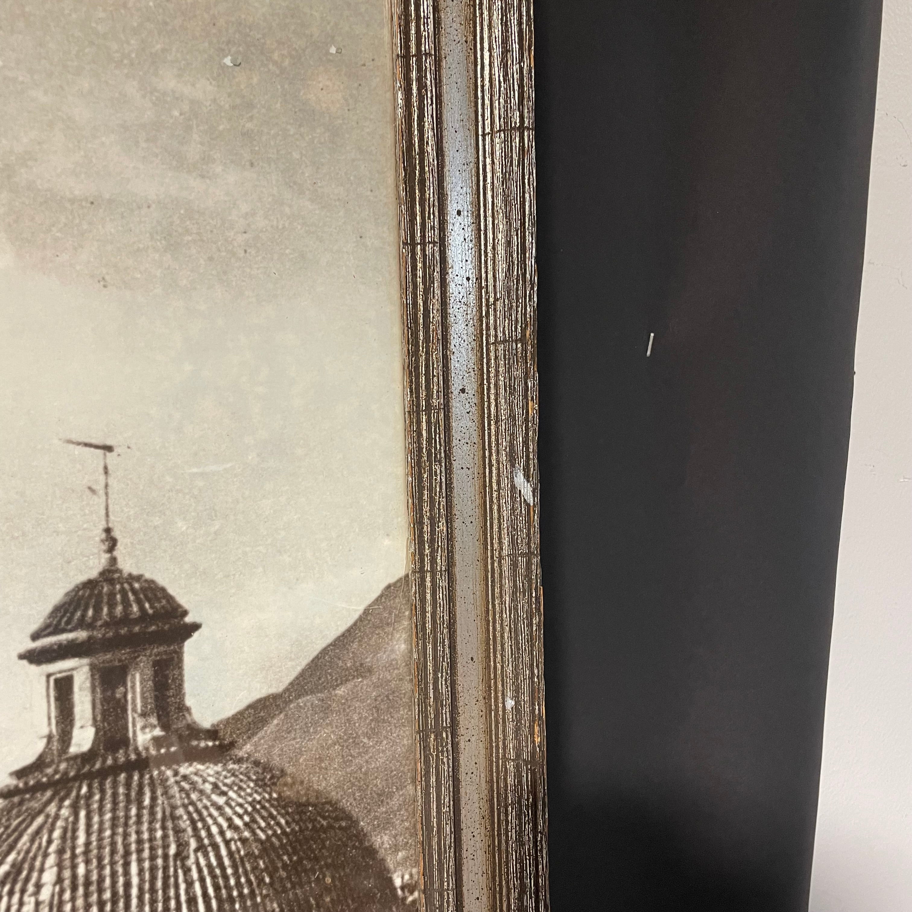 Cathedral Primada De Colombia B&W Photograph In Wooden Silver Frame 42" x 35"