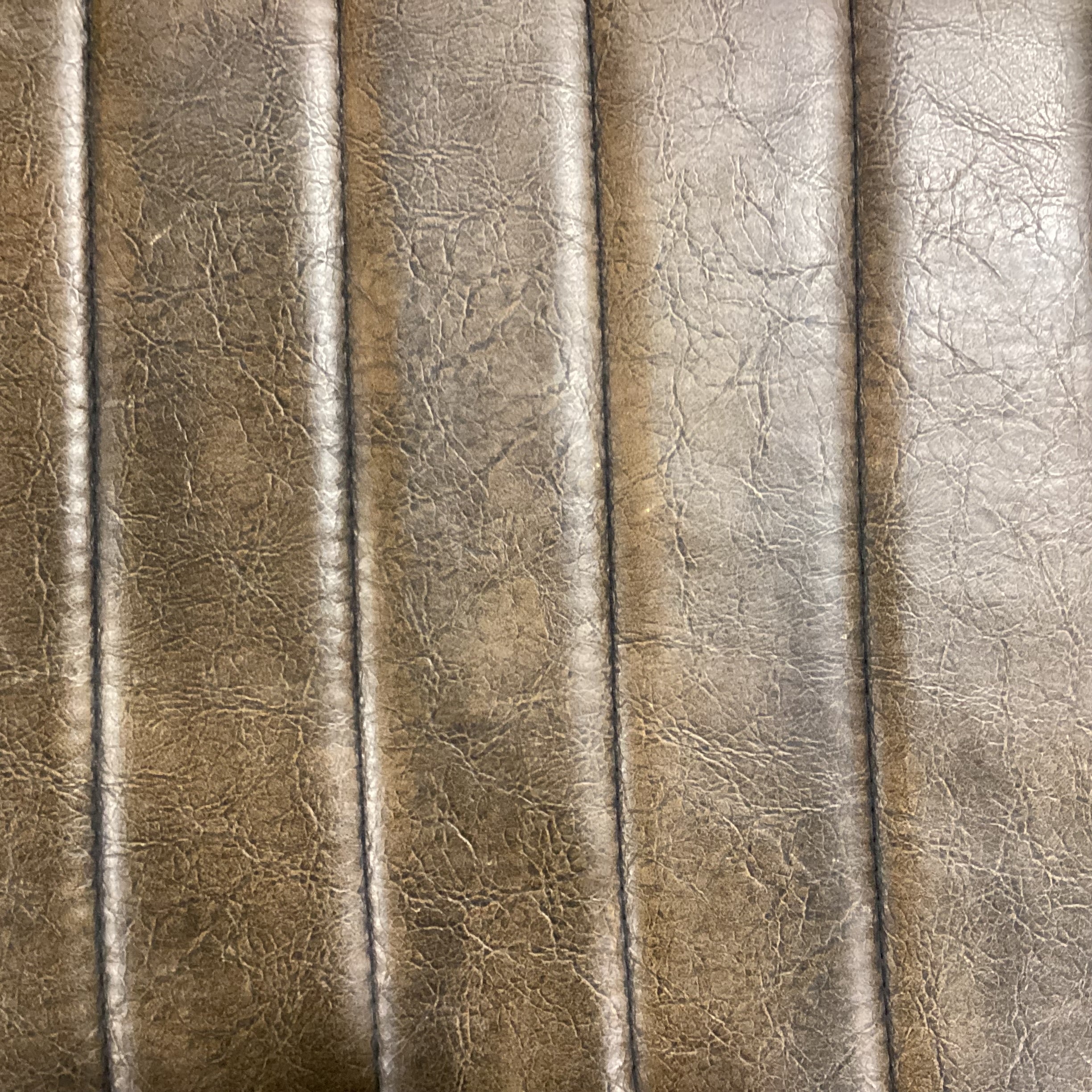 Jasper Distressed Bronze Faux Leather Channel Tufted & Metal Bench 45"x 16"x 20"