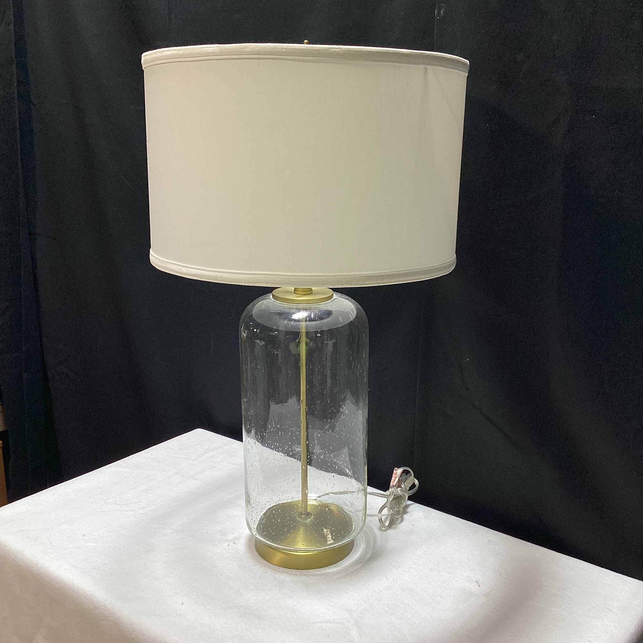 Bubble Glass Table Lamp With Shade (2) 15.5" x 29" x 7"