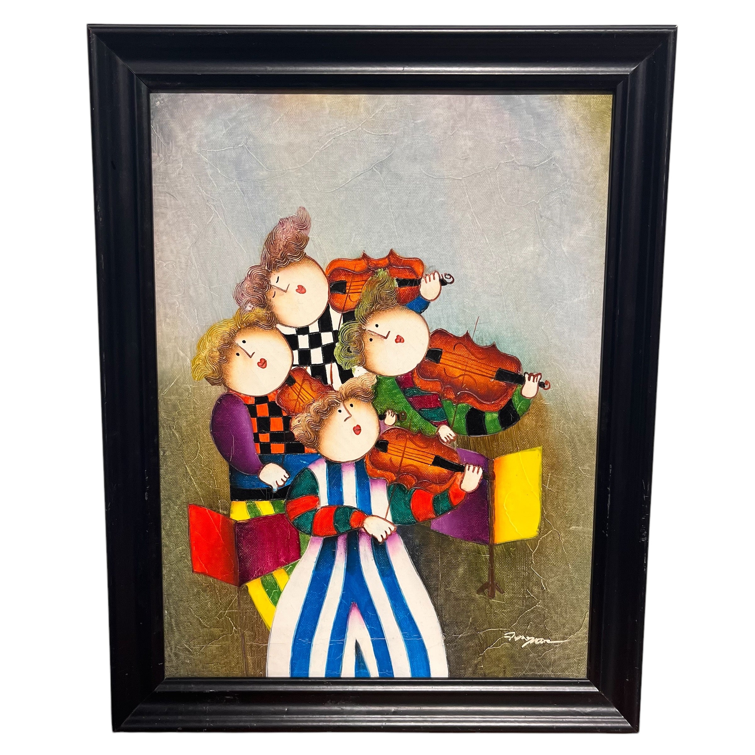 J. Roybal Children's String Quartet Replica Acyclic on Canvas Wall Decor; 15"x 19"