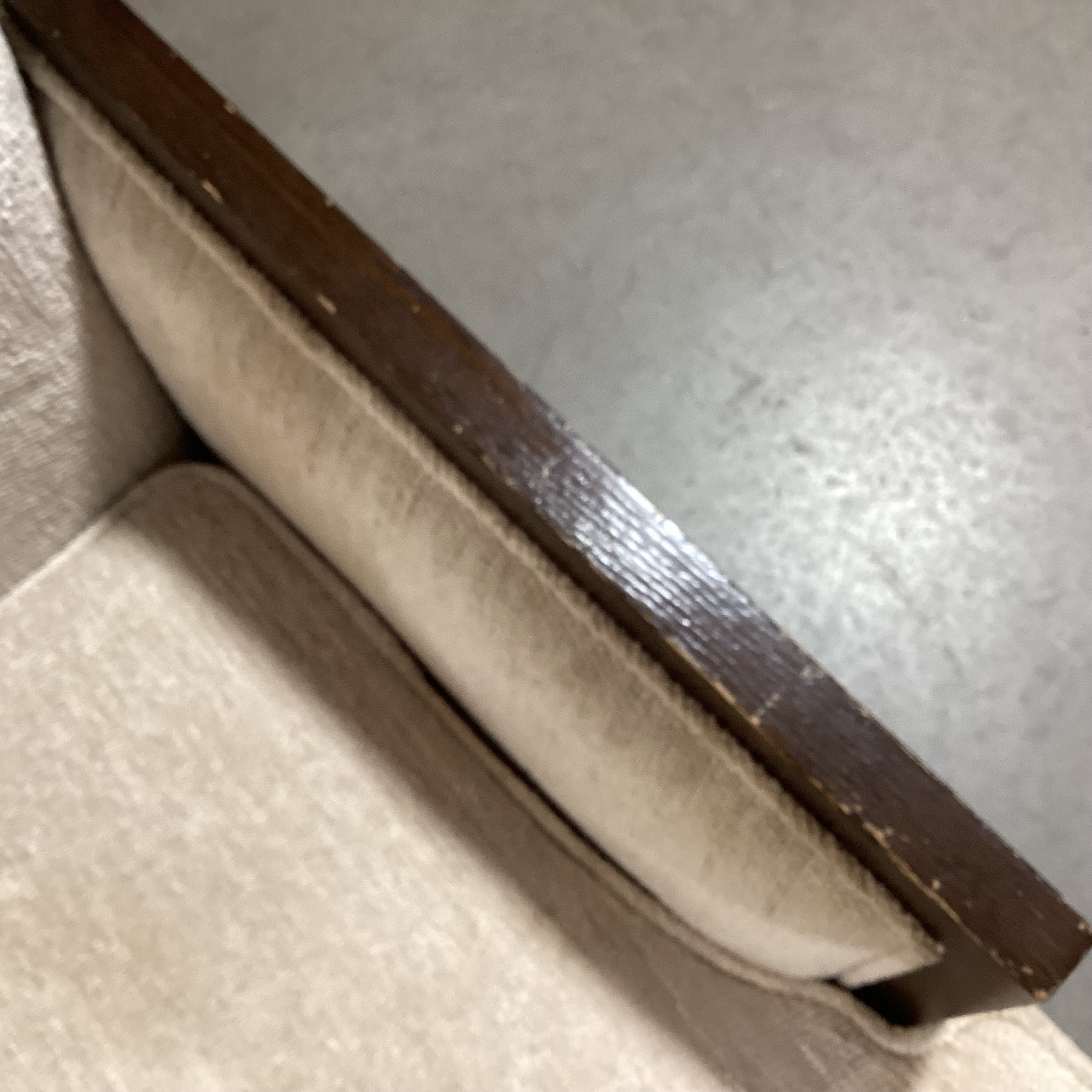 Quality Co. Ivory Chenille Woven & Dark Finish Wood Chair 25"x 30"x 33"