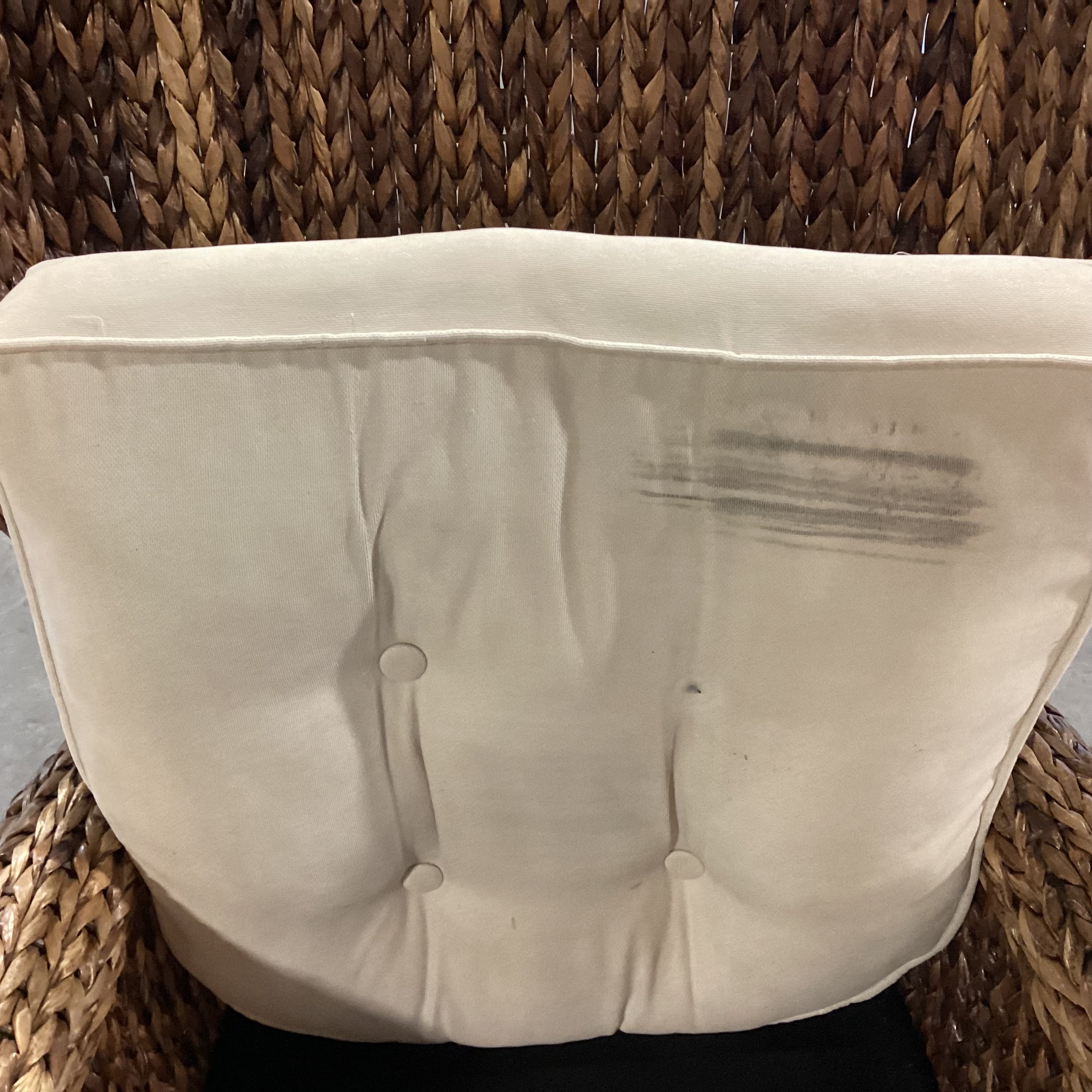 Pier One Seagrass Woven with Cushion Wing Chair 32"x 30"x 41"