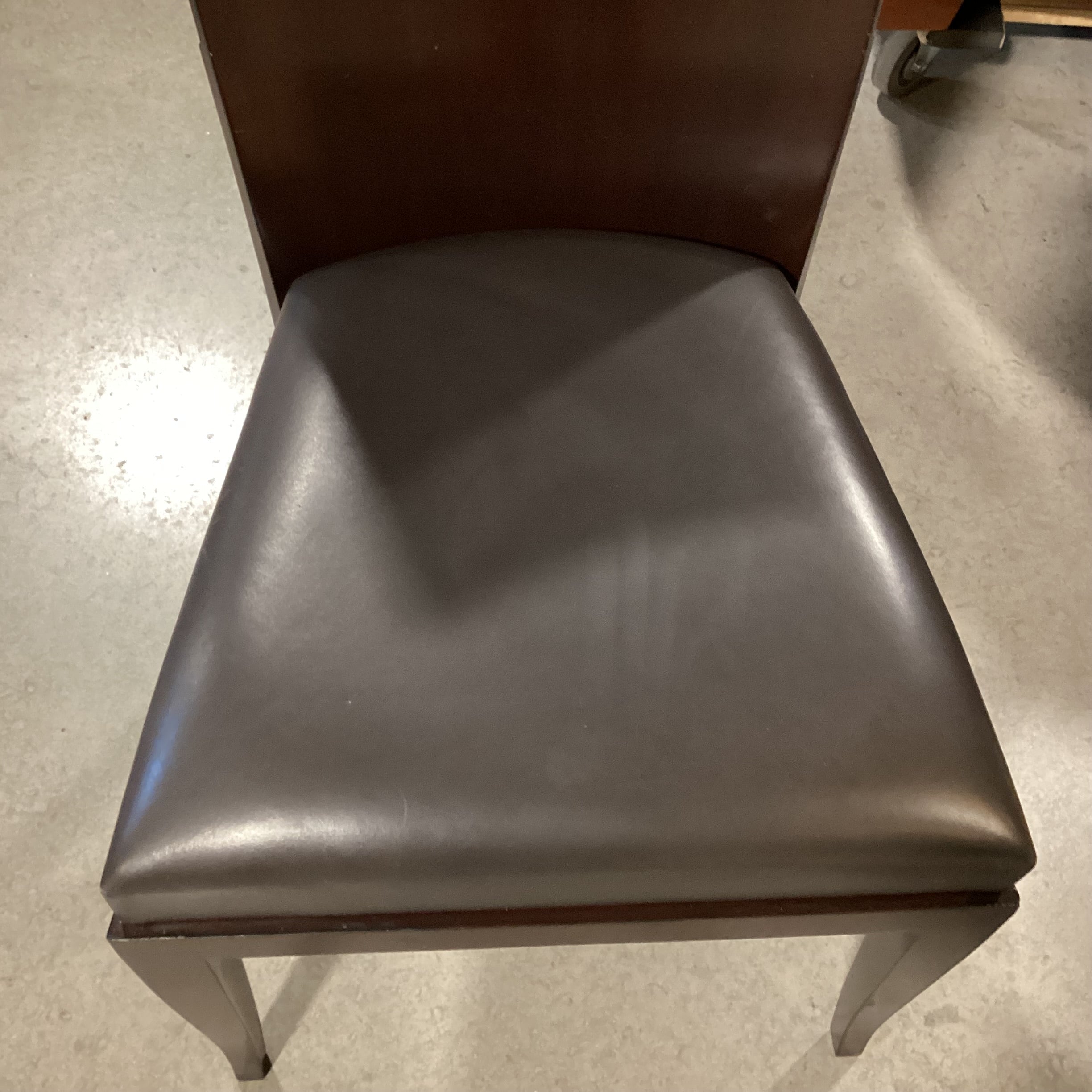 Faux Leather & Dark Wood Dining Chair 20"x 19"x 36.5"