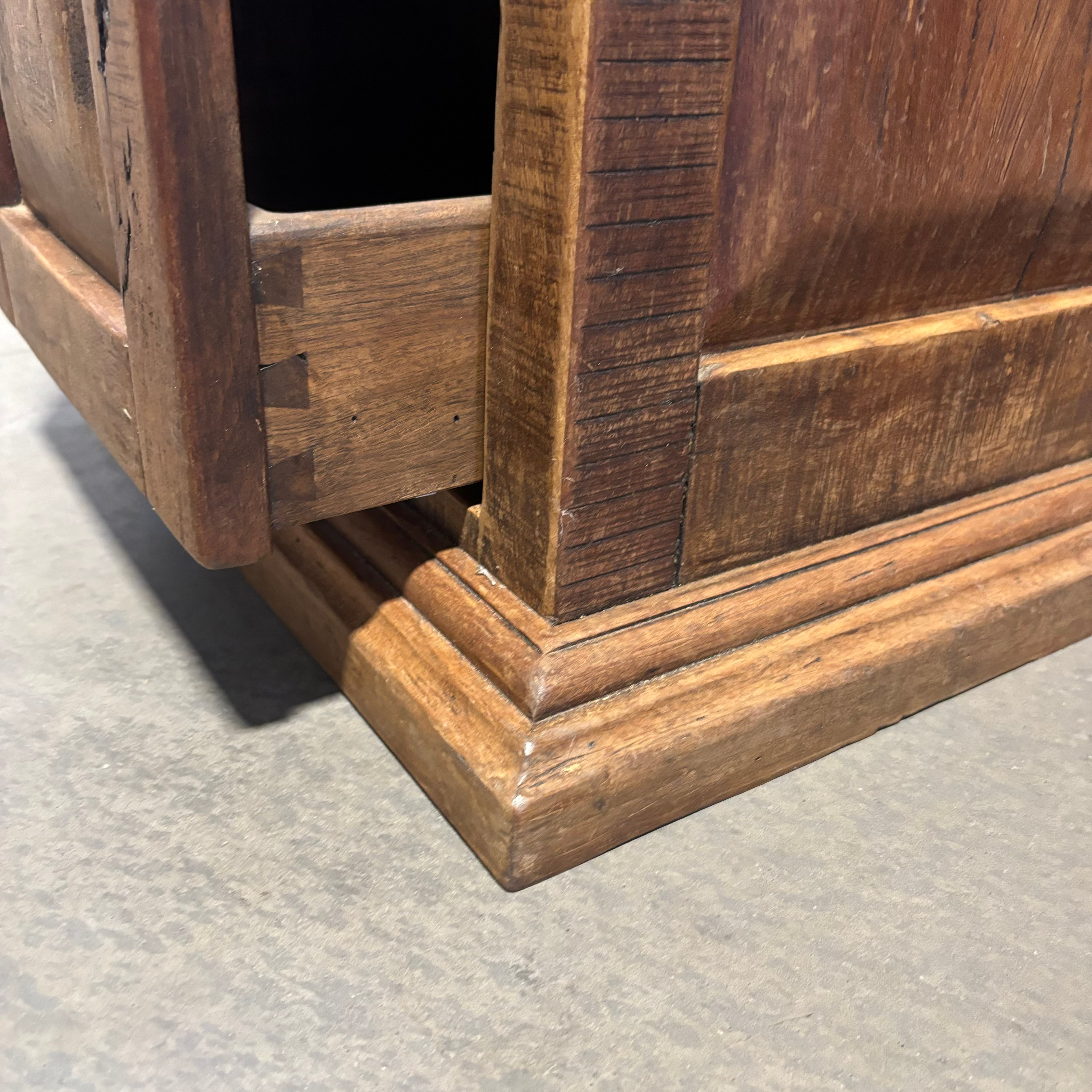 Custom Natural Distressed Wood with Iron Accents L Shaped Desk 66"x 41.5"x 30"