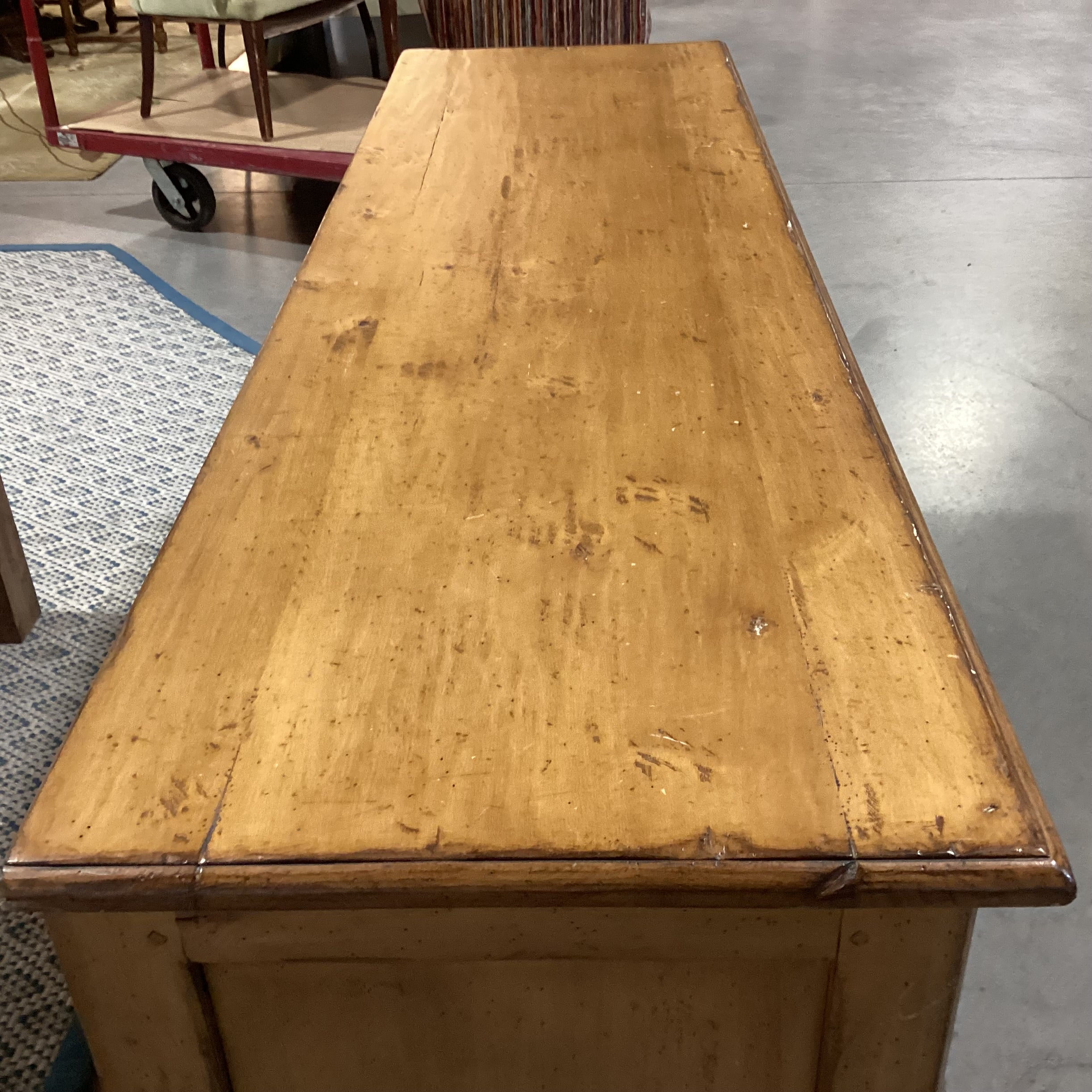 Woodland Furniture Distressed Finish Solid Wood 7 Drawer Dresser 68"x 20"x 34"