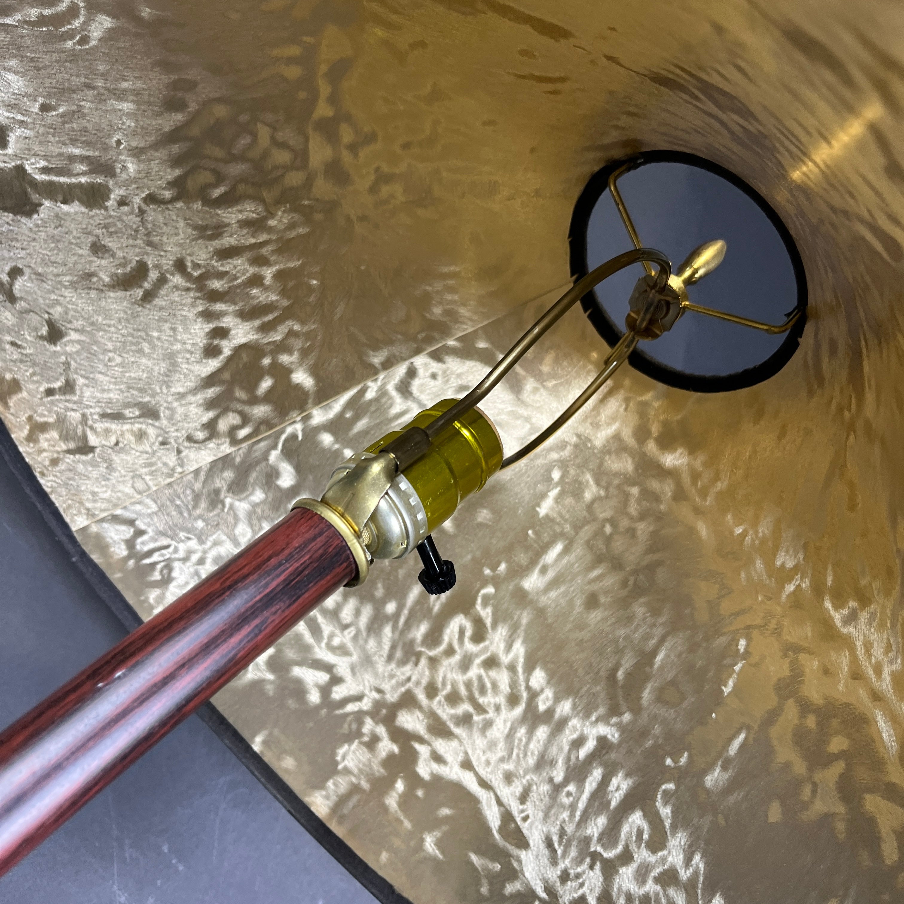 Hand Painted Wooden Green and Red Leafy with Shade Table Lamp 18” Diameter @ Shade x 29”