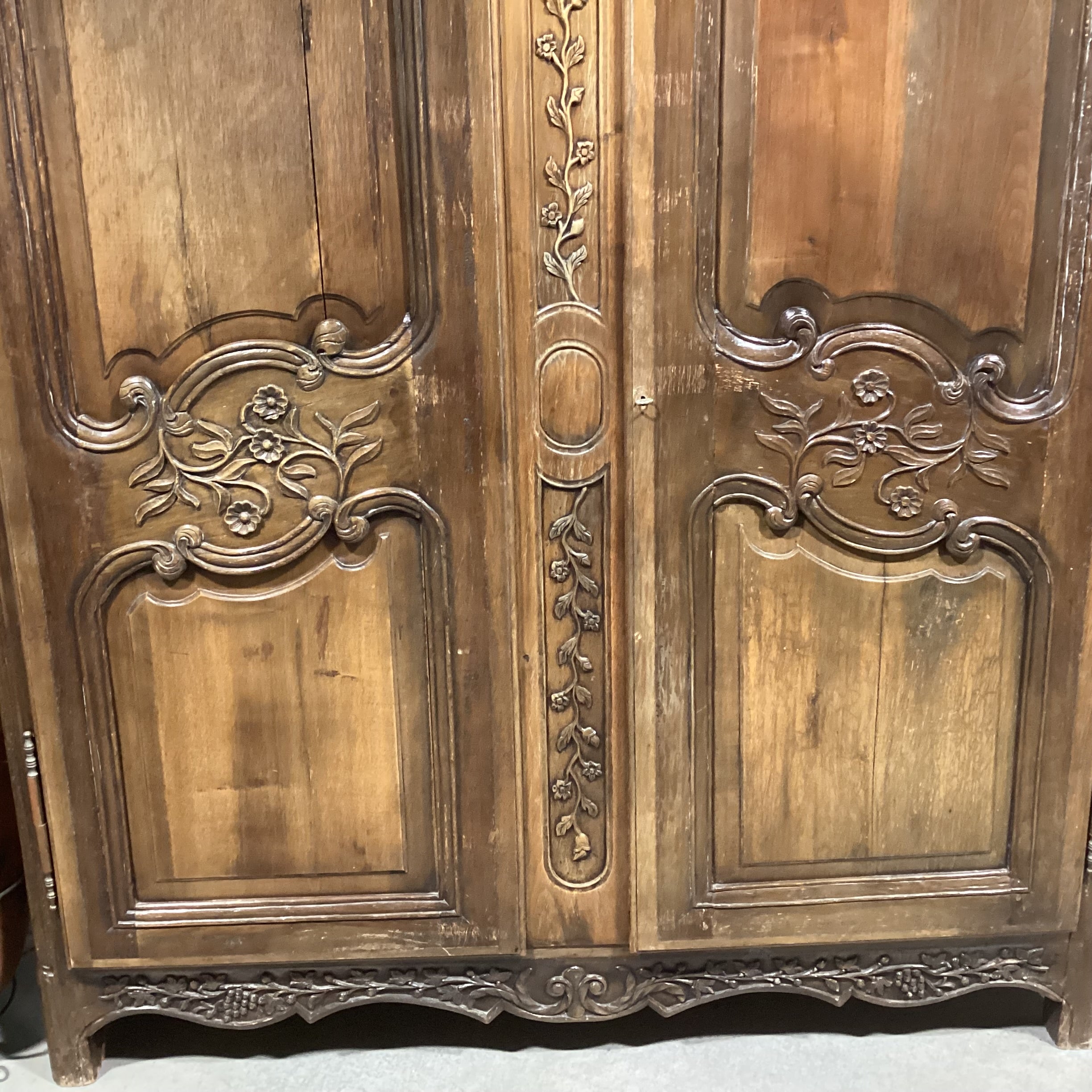Ornate Carved Bird Floral 2 Door 6 Drawer Armoire 71"x 29"x 88"