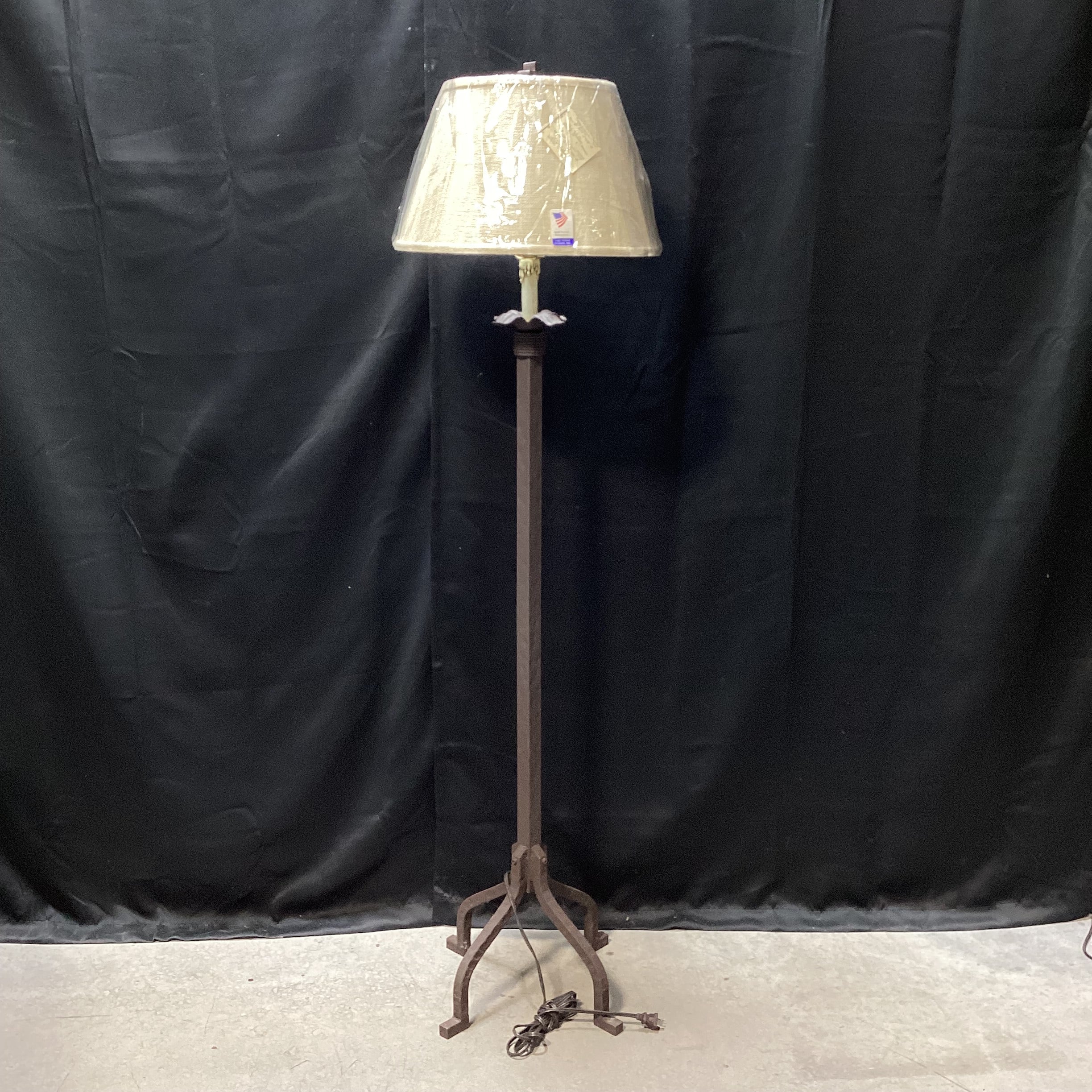 Western Style Metal Floor Lamp With Dripping Candle Detail 16" x 62" x 12"