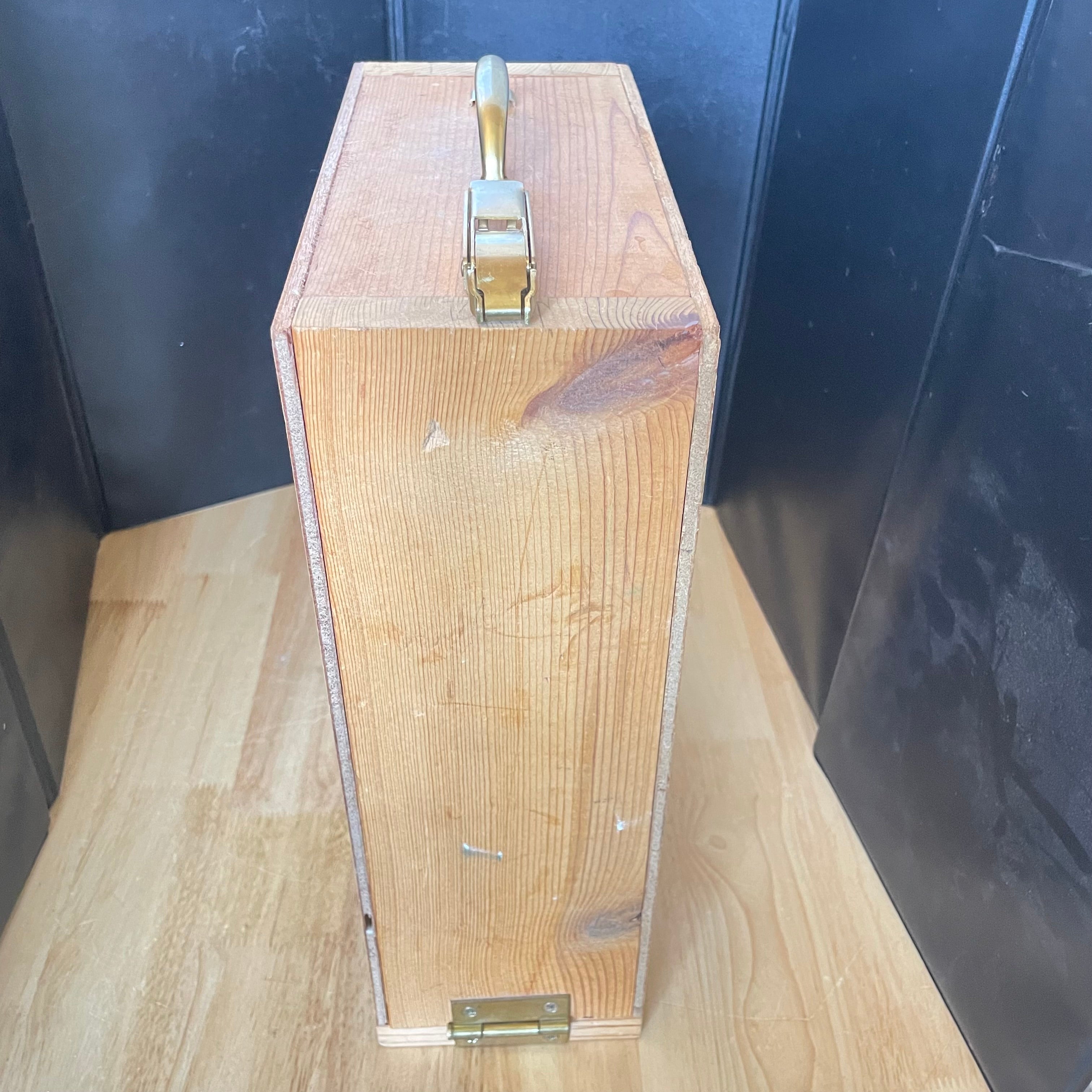 Vintage Wood Artist Studio Desktop 16 Slot Small Print Drying Box, 9.5"x 4.5"x 14"