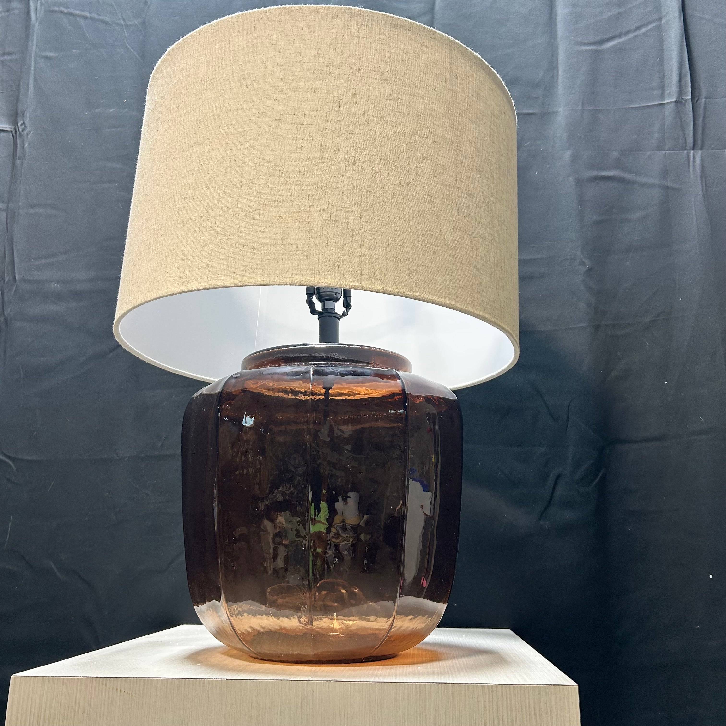 Ashley Bainmore Brown Glass Table Lamp 19"x 28"
