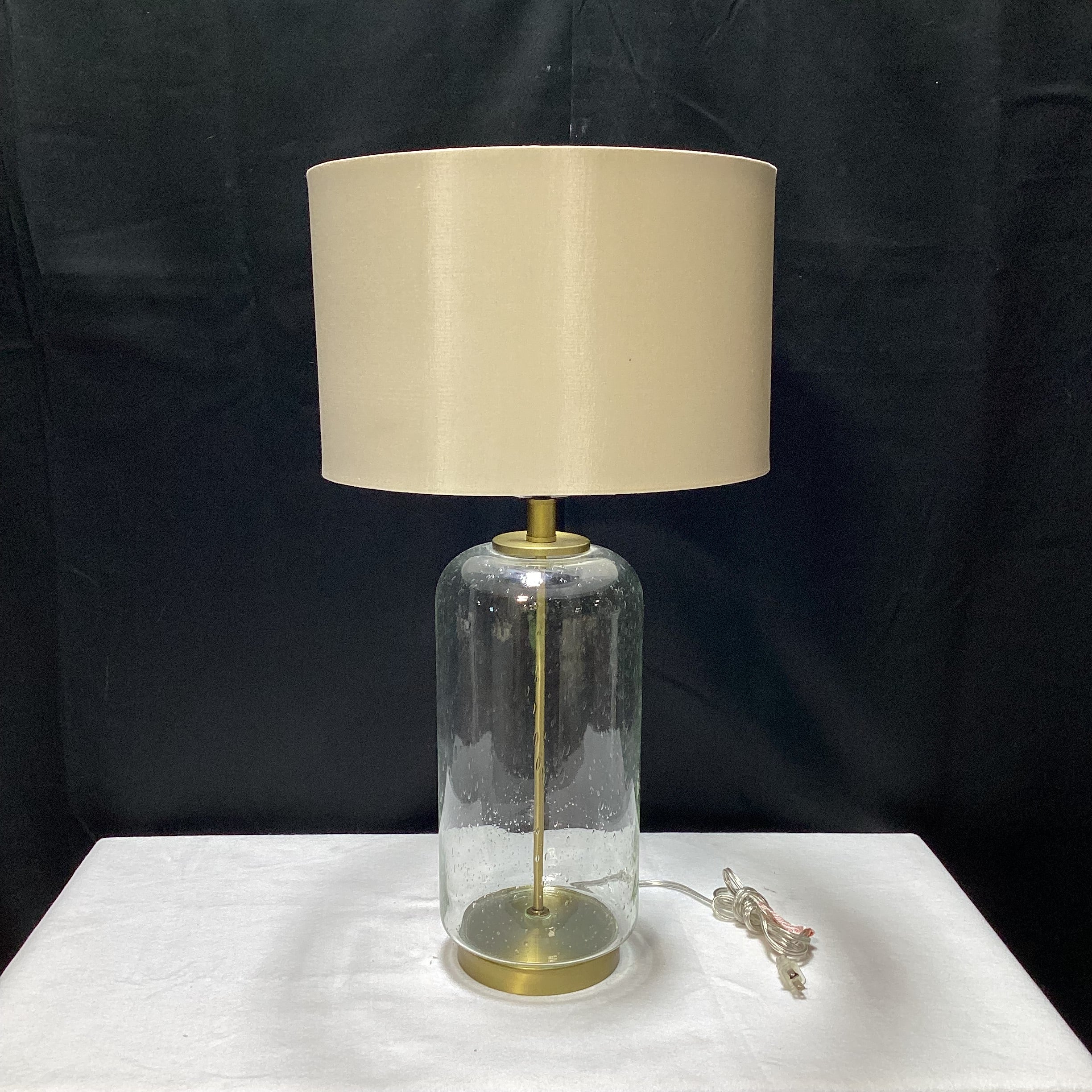 Bubble Glass Table Lamp With Shade (1) 13" x 29" x 7"