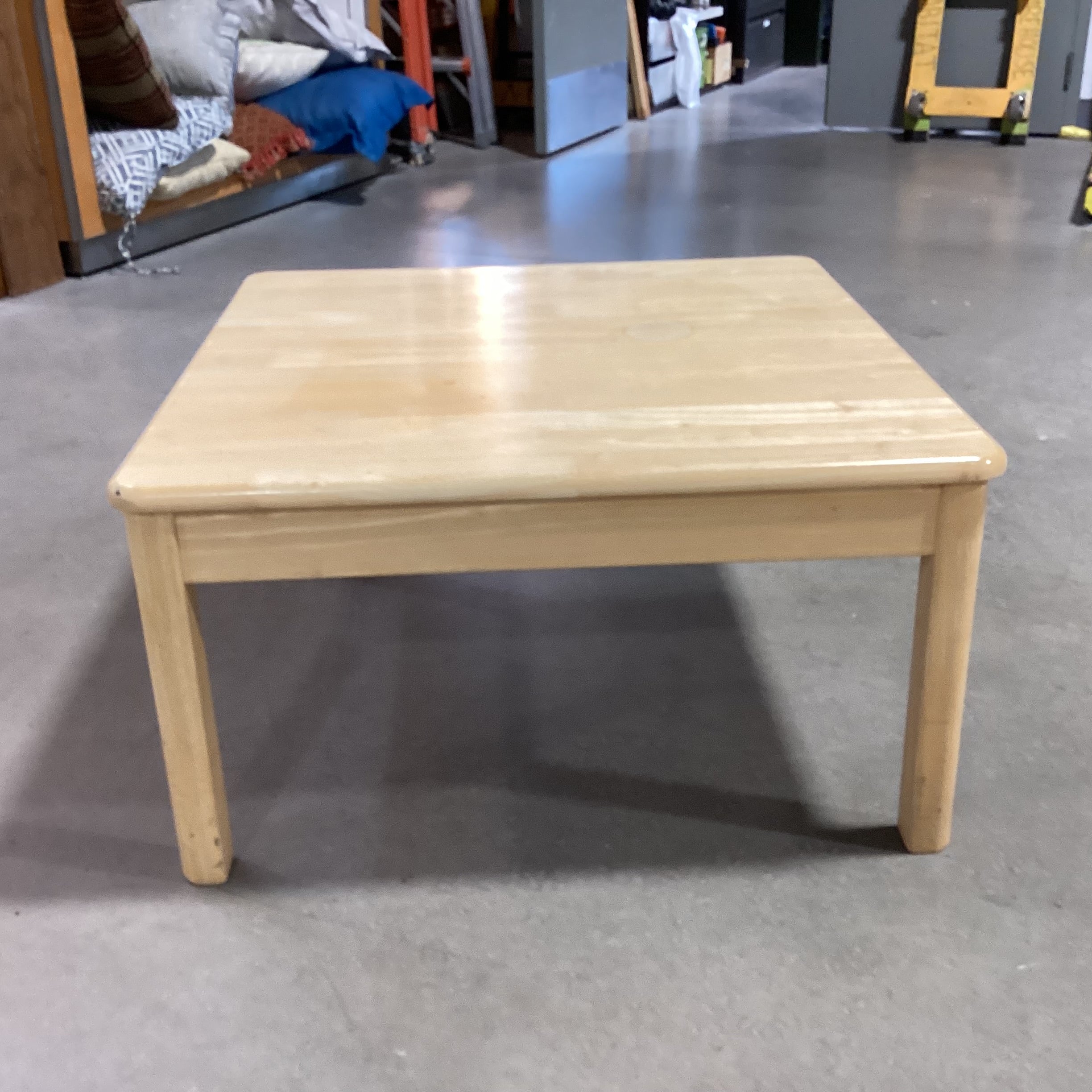 Blonde Butcher Block Style Oak Coffee Table 30"x 30"x 16"