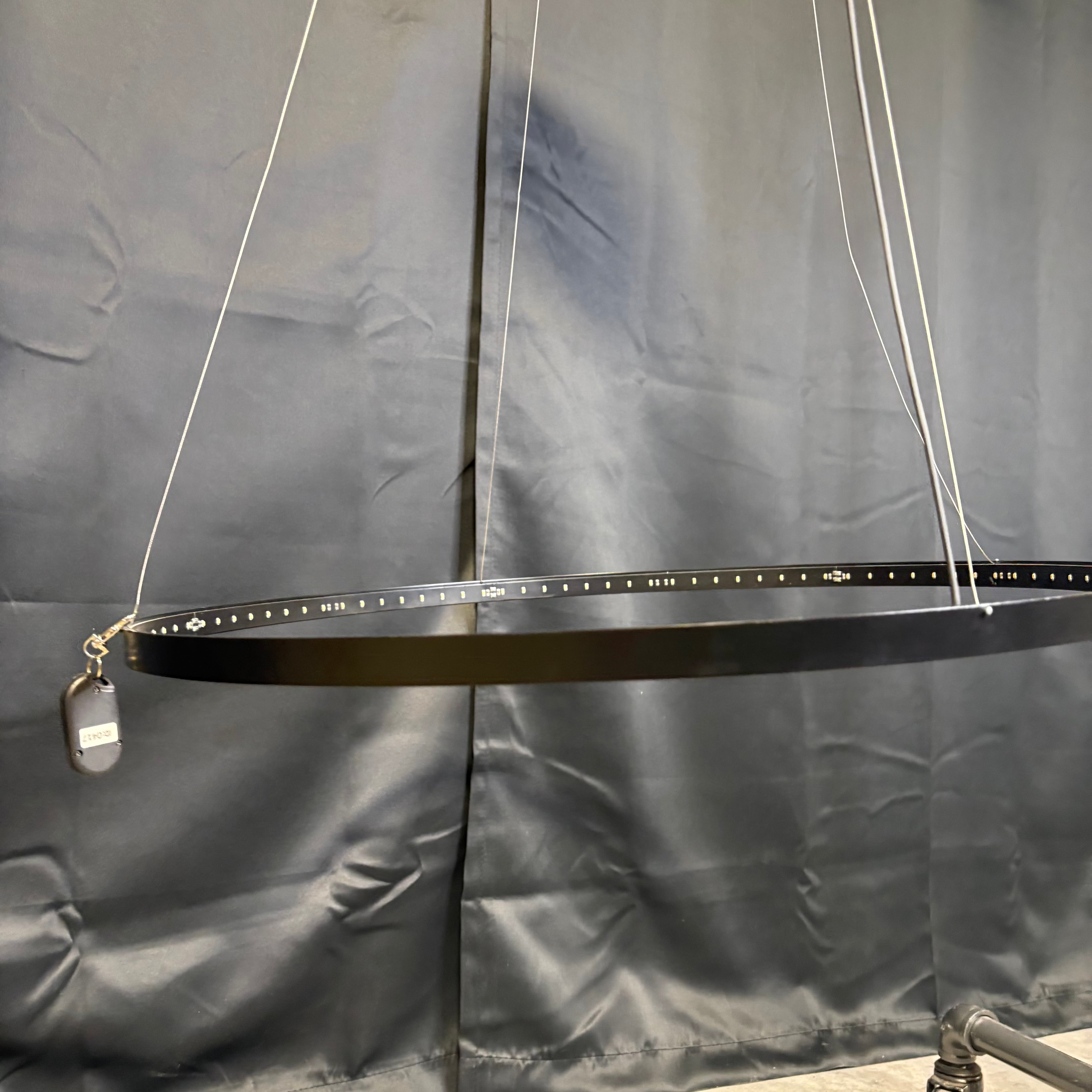 Le Deun Circle 24 LED Black Metal Suspension Ceiling Pendant 24" Diameter x 36"