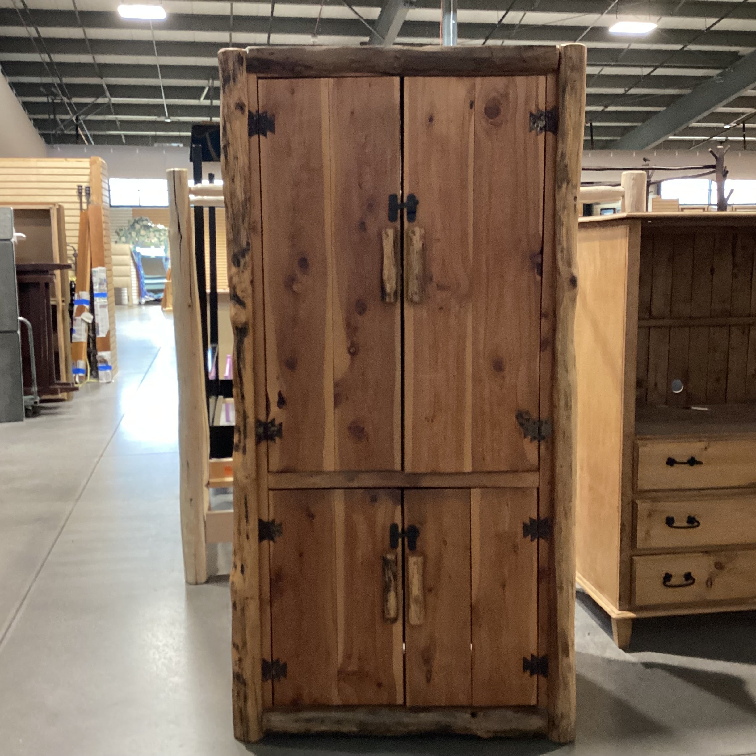 Log & Plank 4 Door Armoire 41"x 28"x 81"
