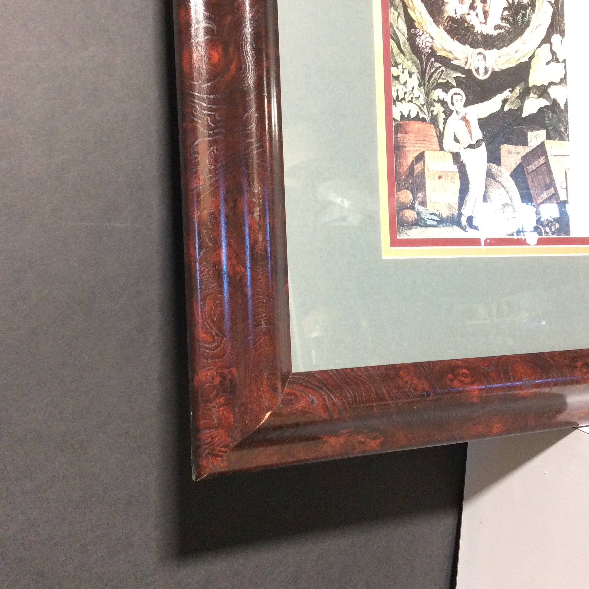 Guadeloupe Caribbean 1850 Victor Levasseur Map Print In Faux Wood Frame 34 1/2" x 26"