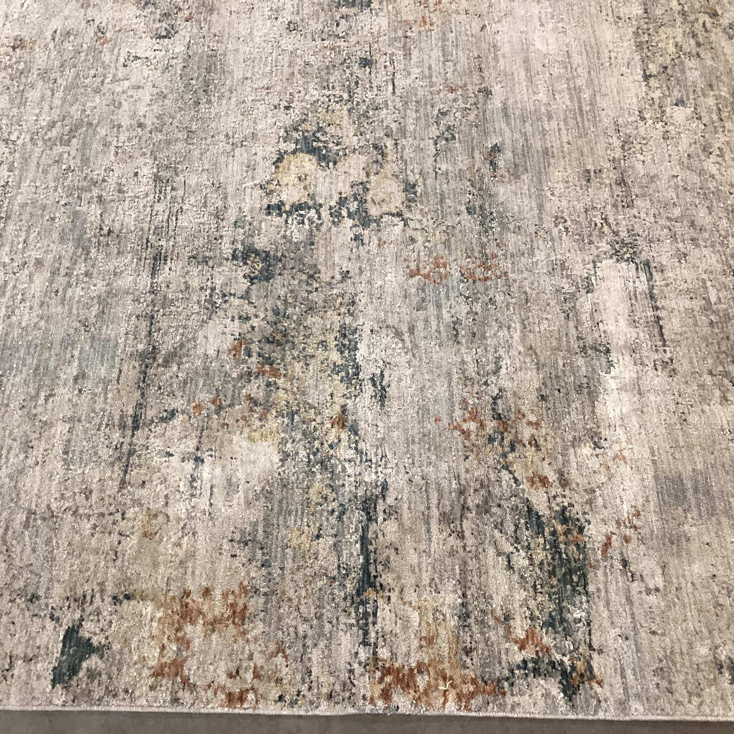 Surya LaiLa Grey Blue Rust Flatweave Poly Rug 5'x 7'5"