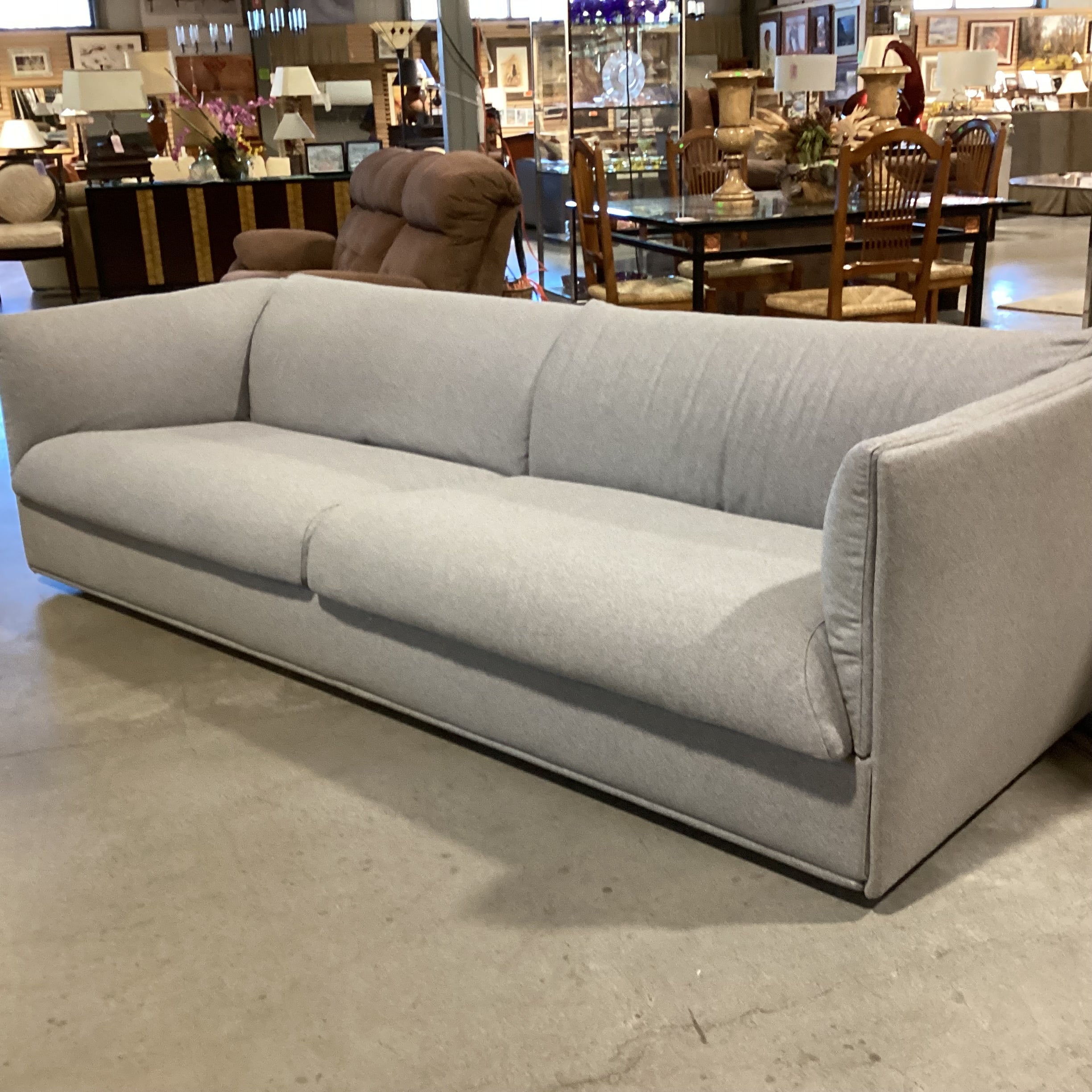 LEMA Italian Luxury Grey Wool Modern Sofa 101"x 38"x 30"