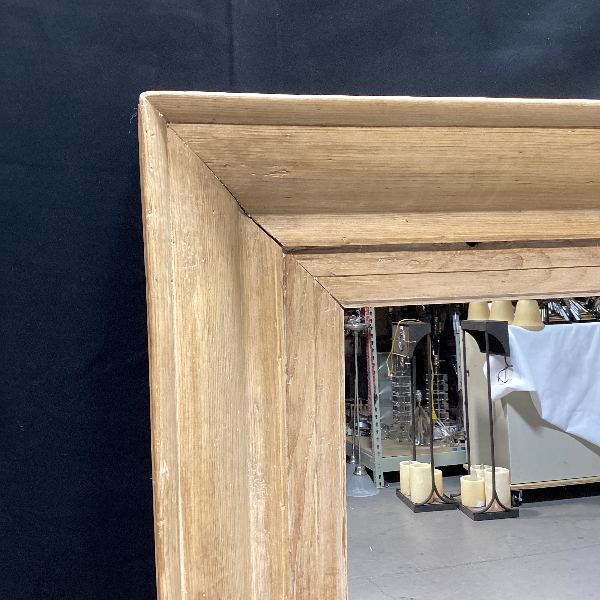 Large Rectangular Pine Wall Mirror 38.5" x 46.5"
