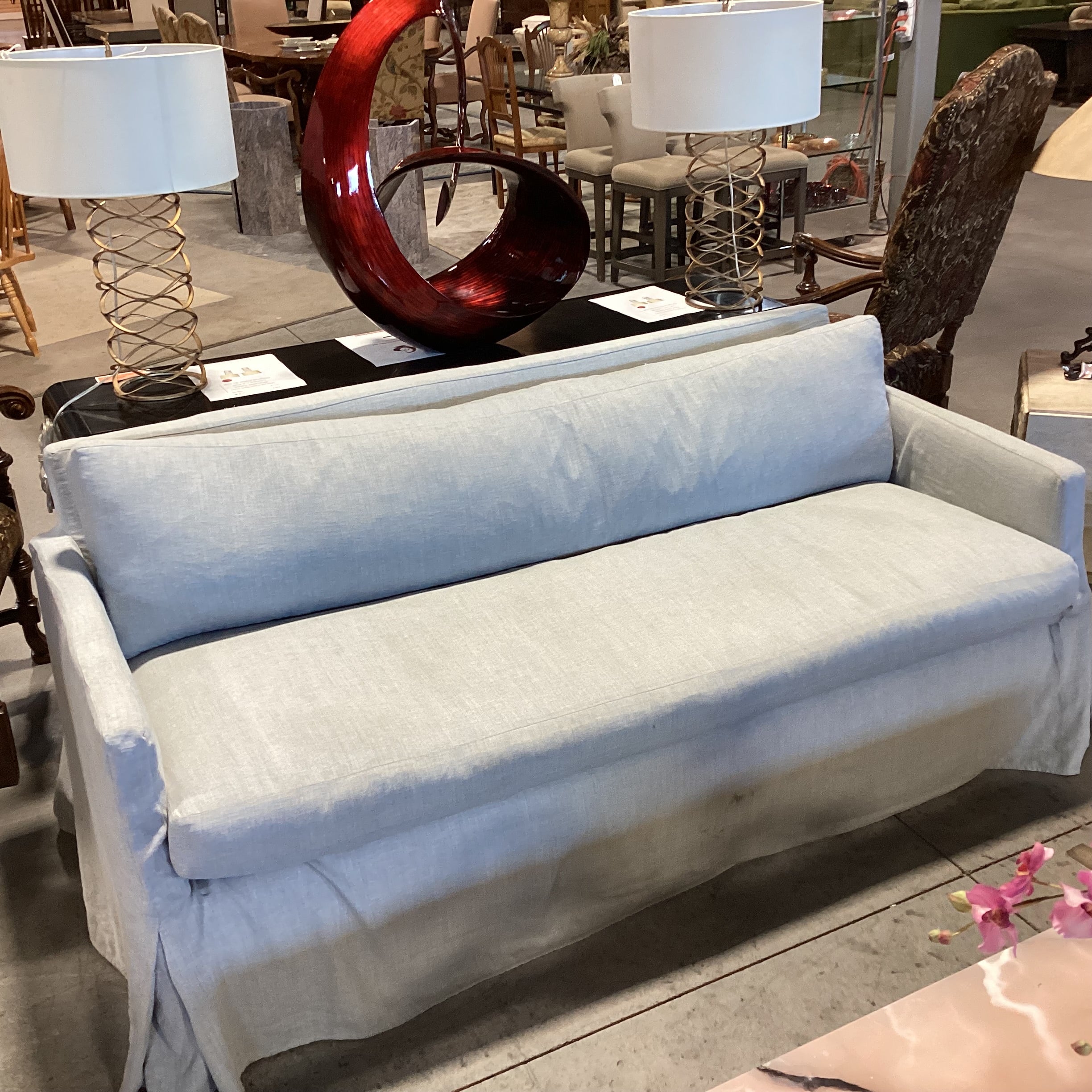 Giannetti Furnishings GH Nick Slipcovered Down Mix Sofa 79"x 36"x 32"