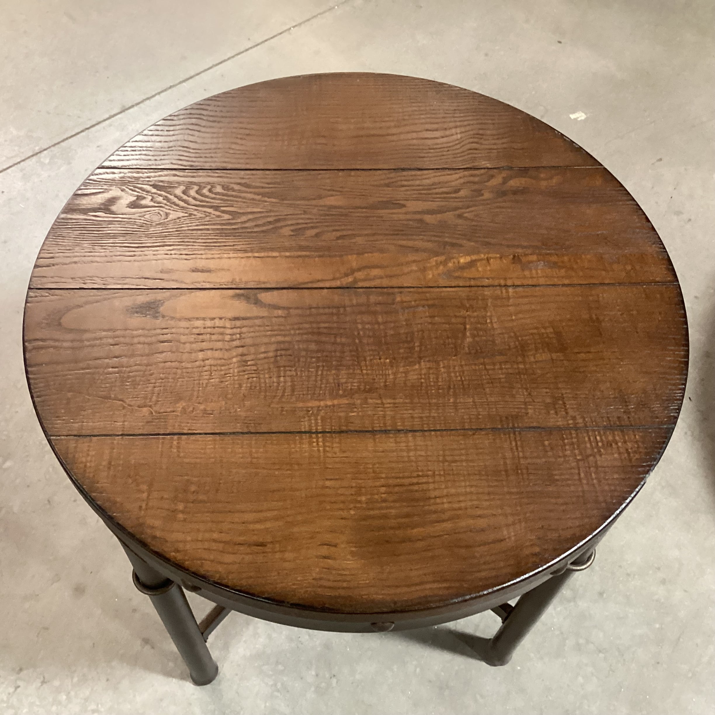 Ashley Furniture Round Wood & Iron End Table 24" Diameter x 23"