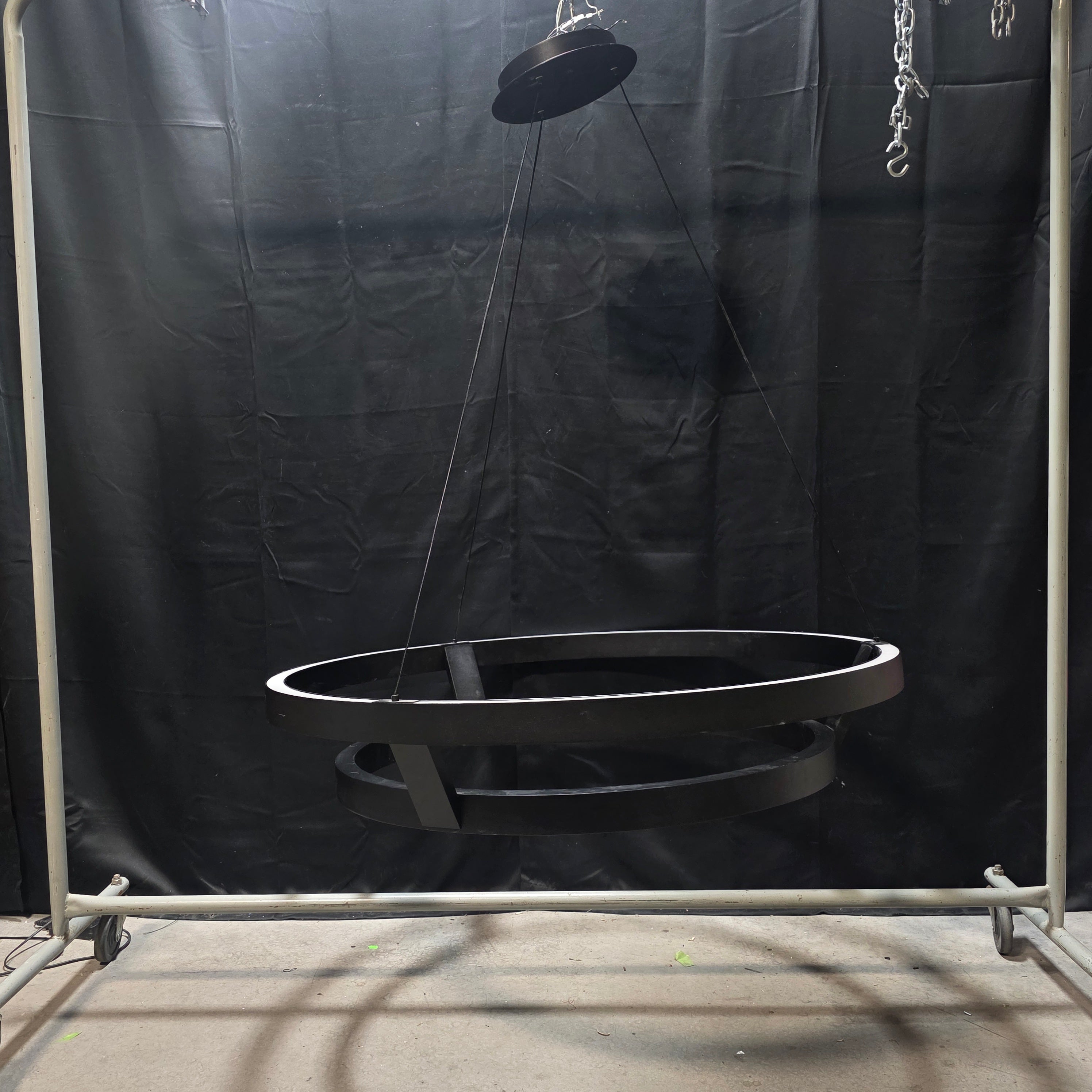 Modern Forms Imperial Black LED Chandelier Lights up on Top and Bottom 42"Dx9"