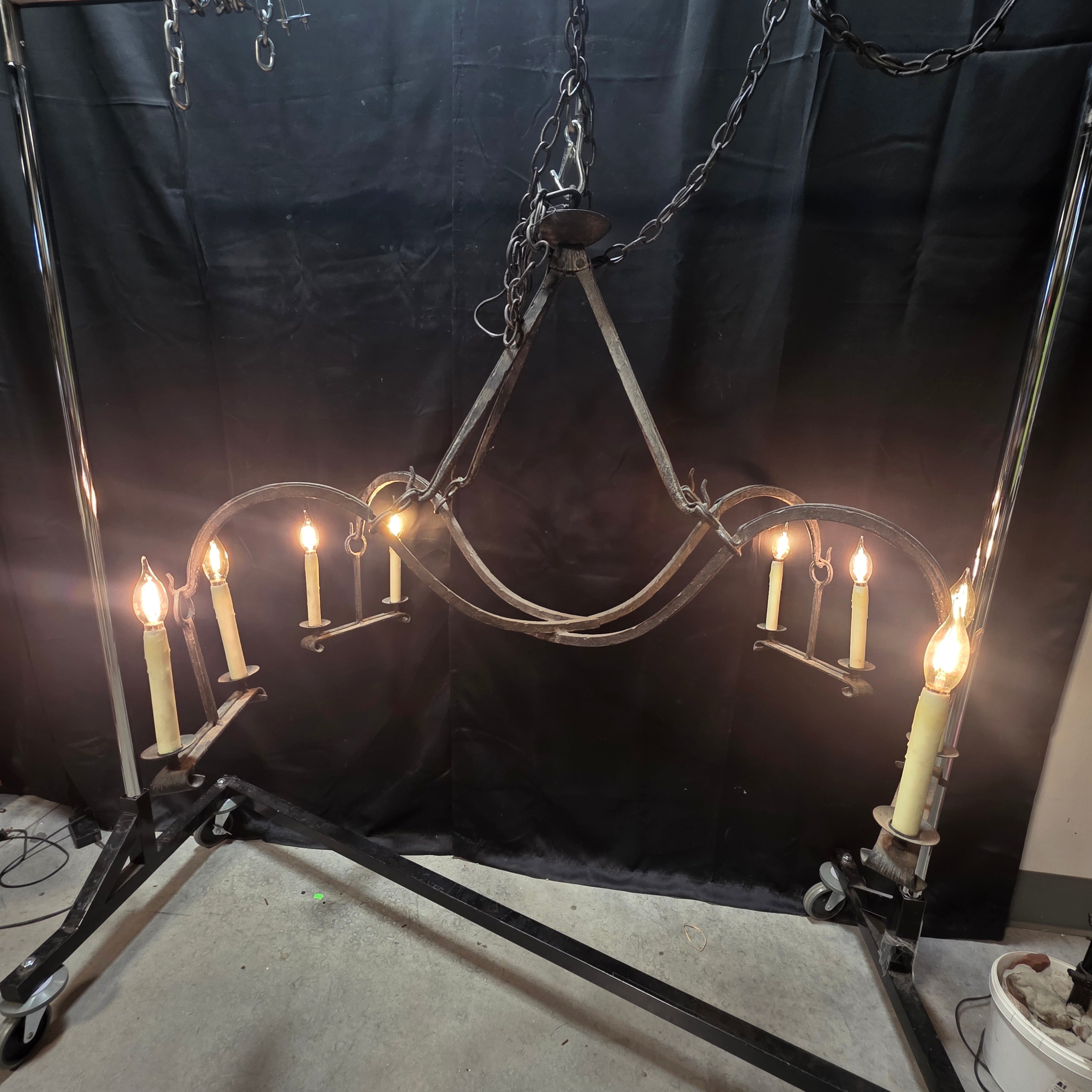 Dennis and Leen Gothic Iron Chandelier 8 Light 45"x31"x32"