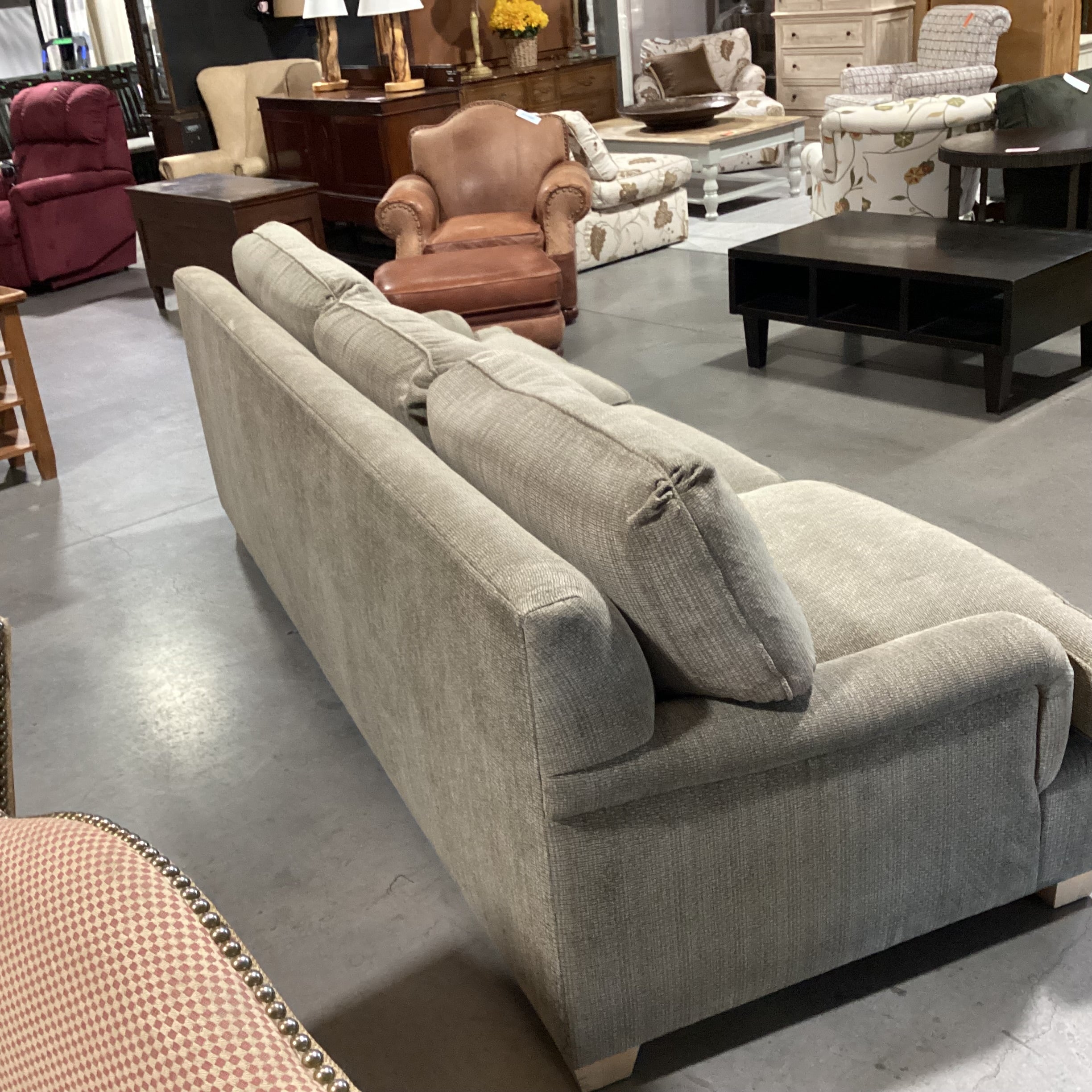 Fitzgerald Staprans Custom Sage Texture Woven Queen Sleeper Sofa 110"x 32"x 34"