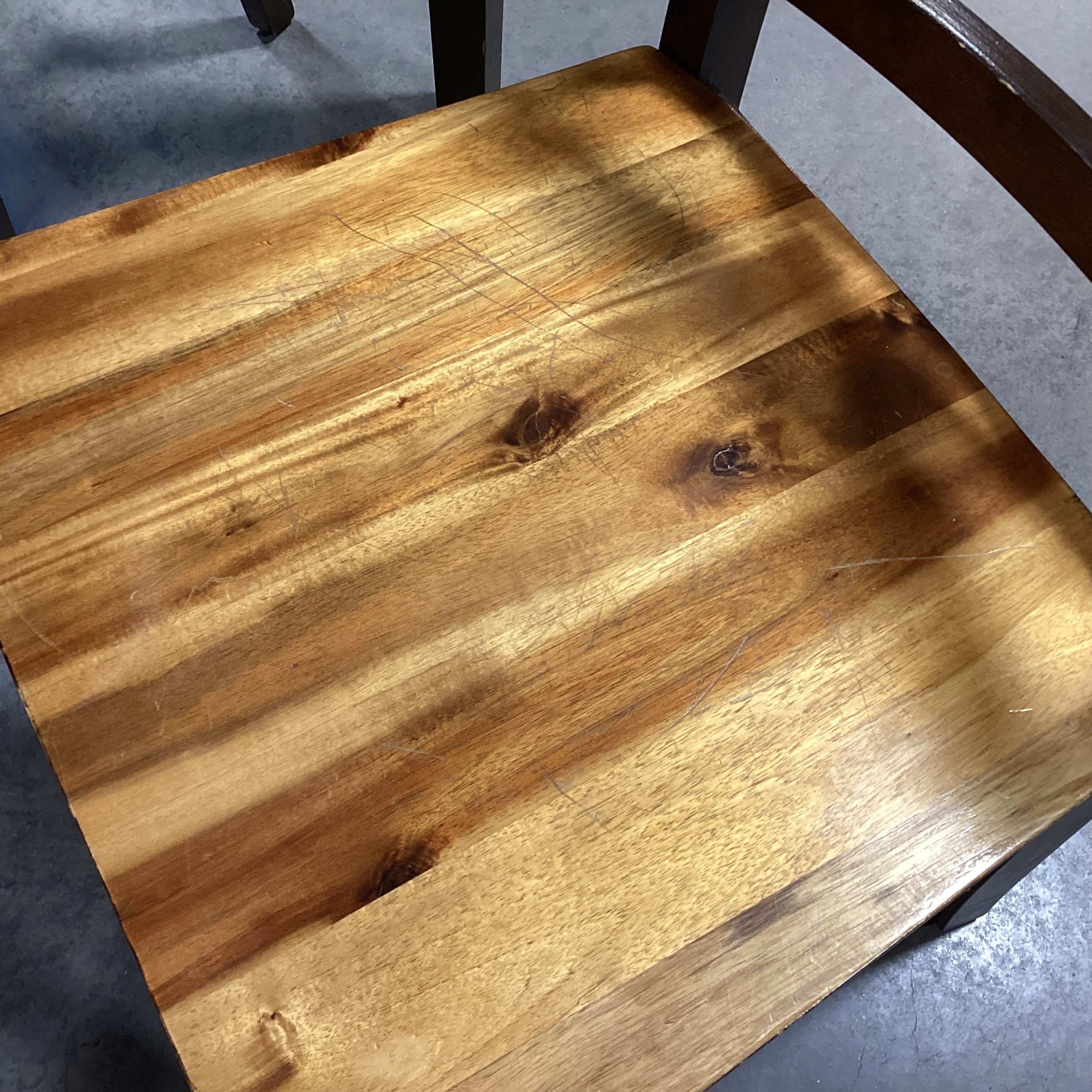 Light & Dark Finished Wood Table with 4 Chairs Dining Set 60"x 36"x 30"
