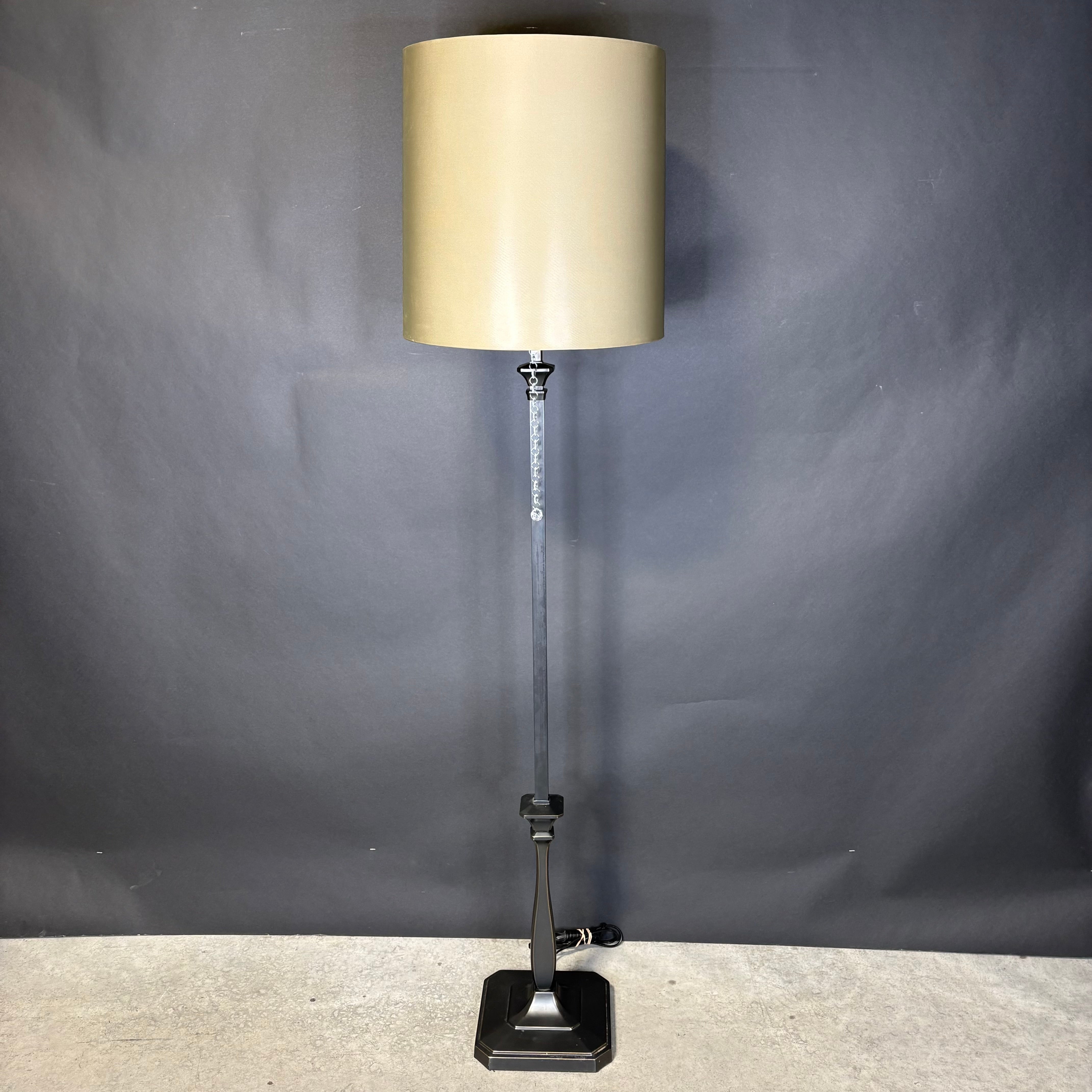 Restoration Bronze Metal and Crystal Accents with Shade Floor Lamp 15” Diameter @ Shade x 62”