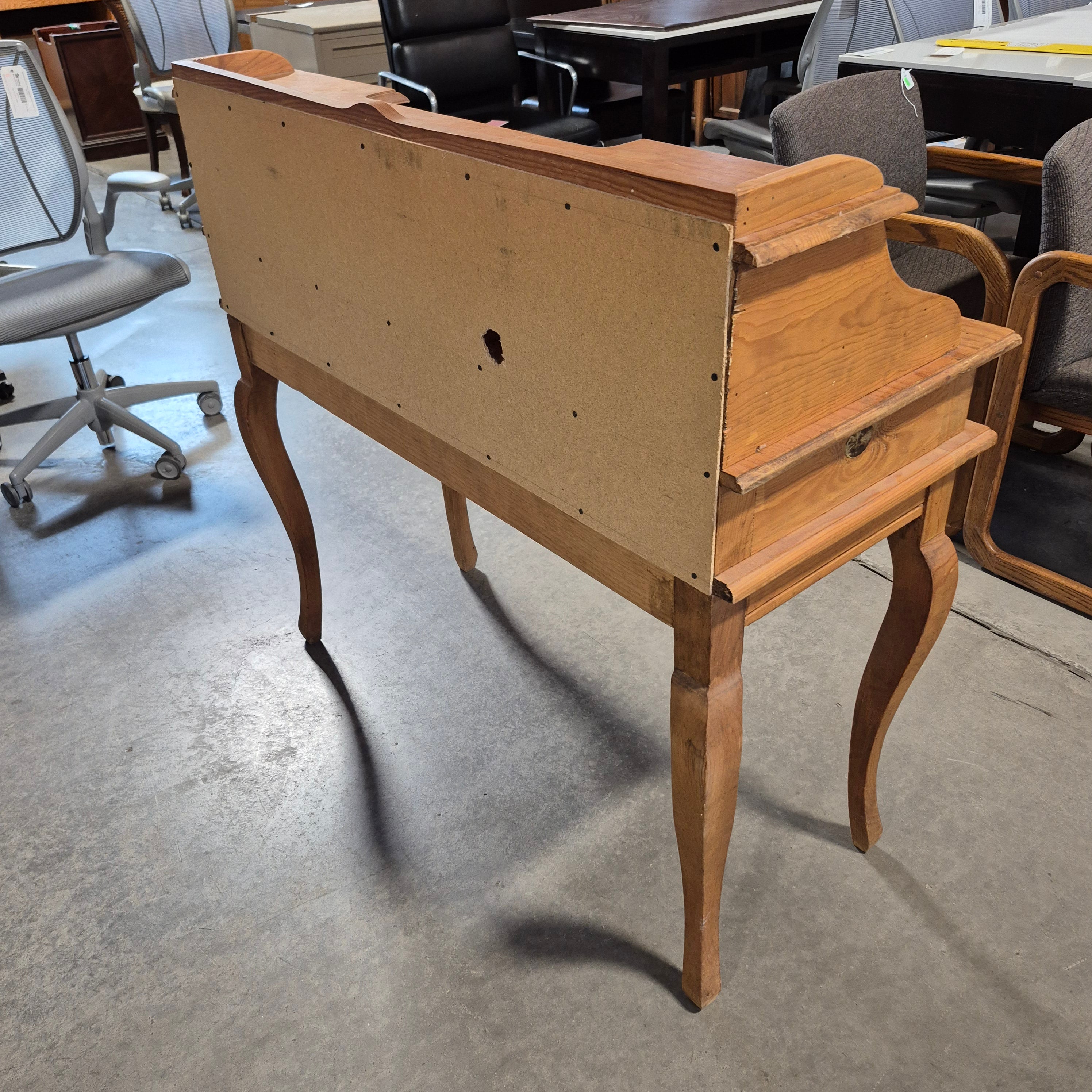 Natural Wood Finish 5 Drawer Desk 43.5"x 17"x 41"