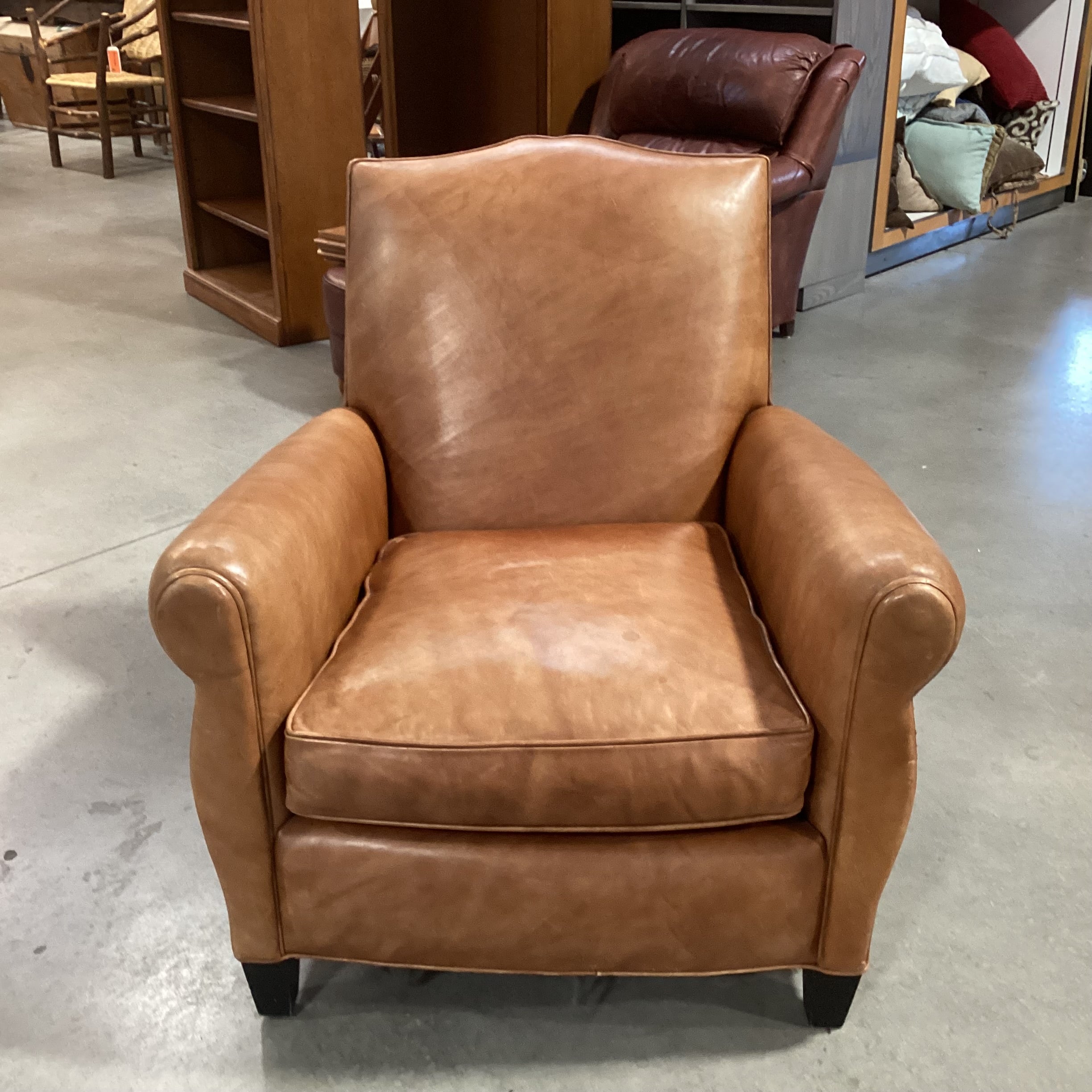 Lee Industries Leather with Back Nailhead Club Chair 31"x 35"x 33"