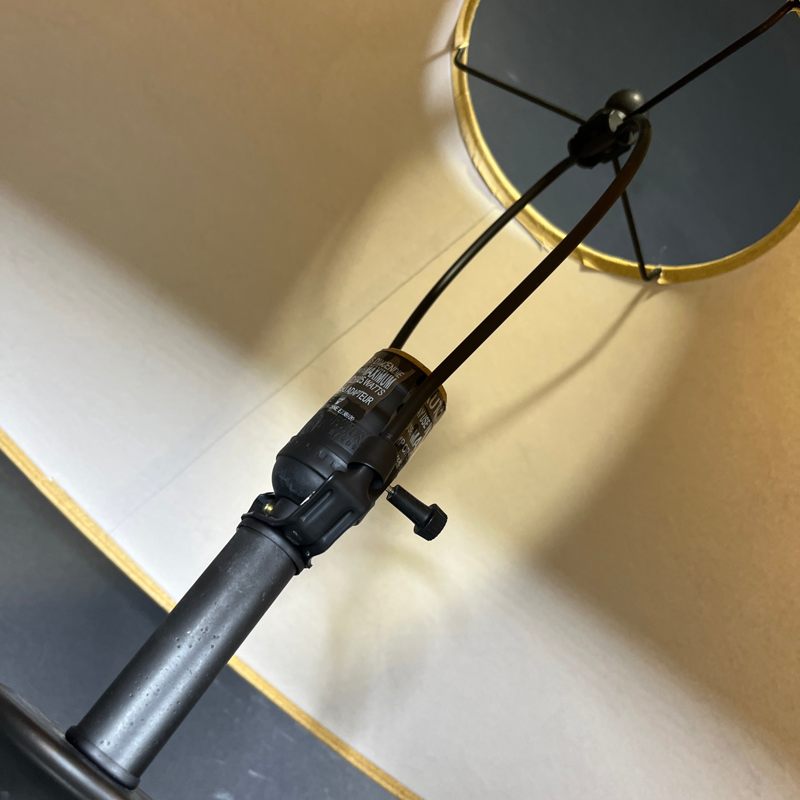 Hubbardton Forge Smoke Black Metal with Shade Floor Lamp 18” Diameter @ Shade x 58”