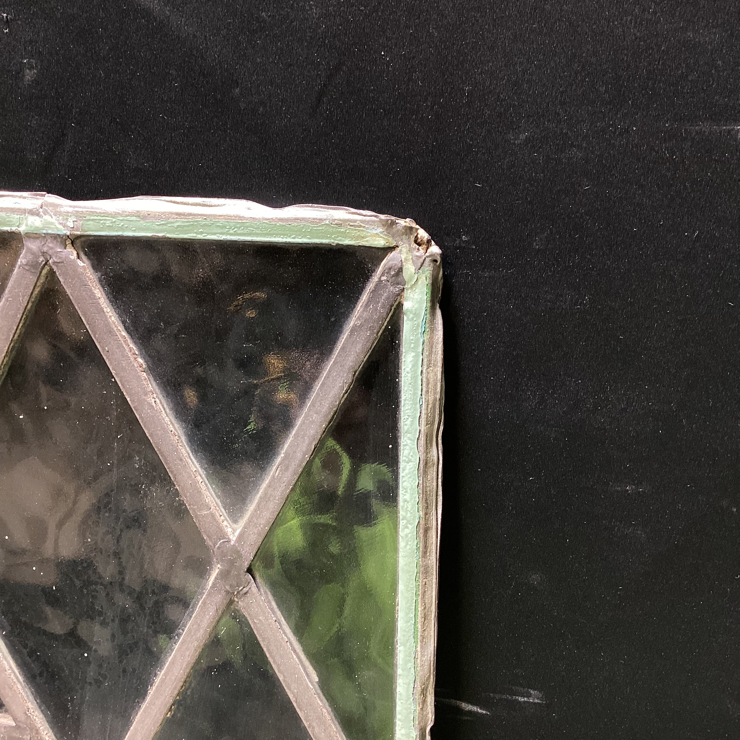 Vintage Stained Glass Shield  Window 20" x 27"