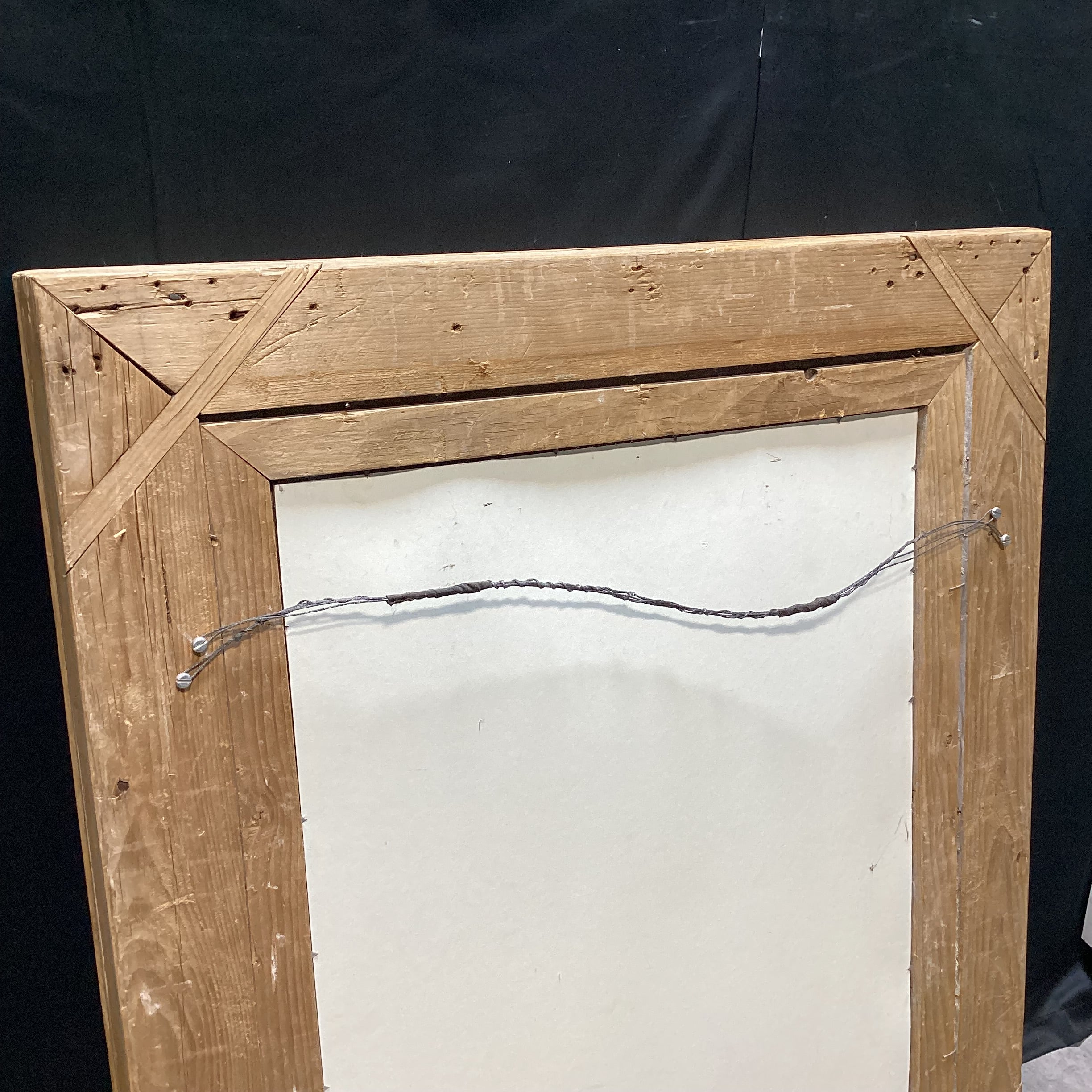 Large Rectangular Pine Wall Mirror 38.5" x 46.5"