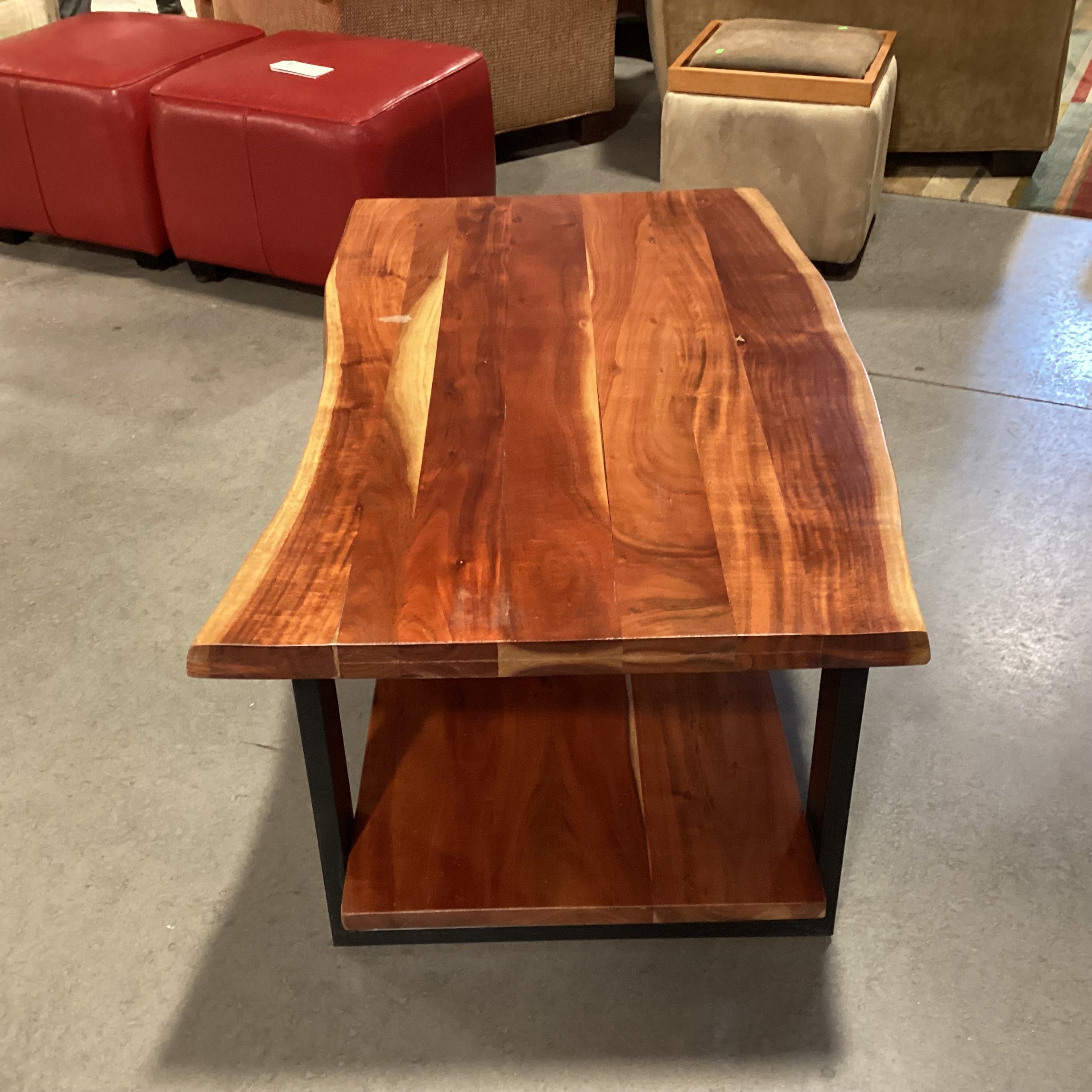 Mountain Modern Acacia Slab & Metal Coffee Table 42"x 25"x 18"